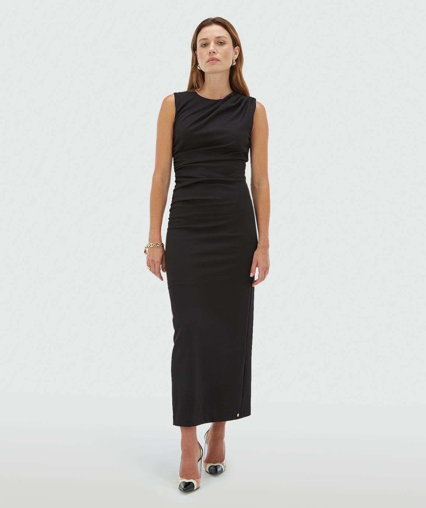 BECCA slim fit midi dress Black l JOSH V | Official online shop