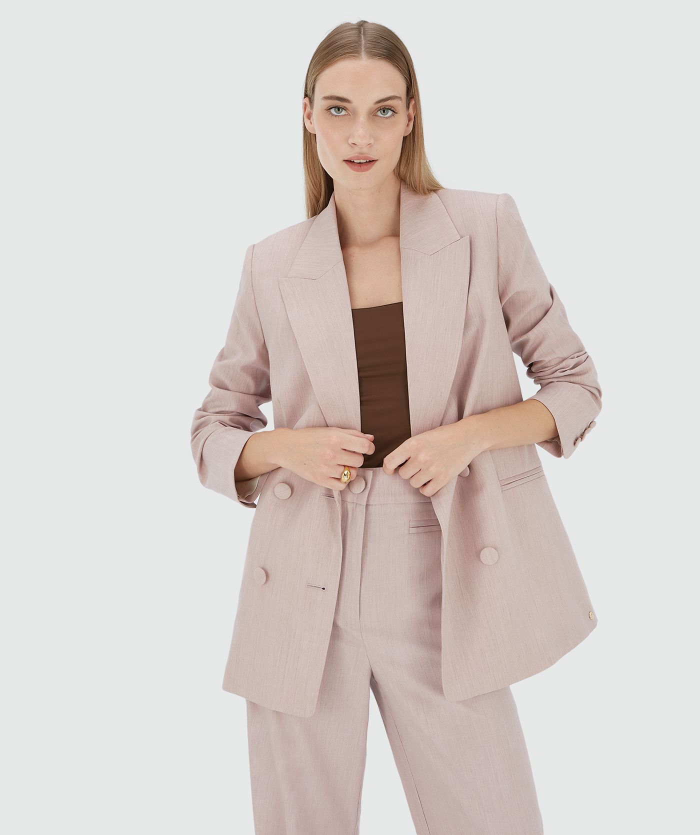 DILLEN straight fit blazer Dusty Pink l JOSH V | Official online shop DILLEN straight fit blazer Dusty Pink l JOSH V | Official online shop
