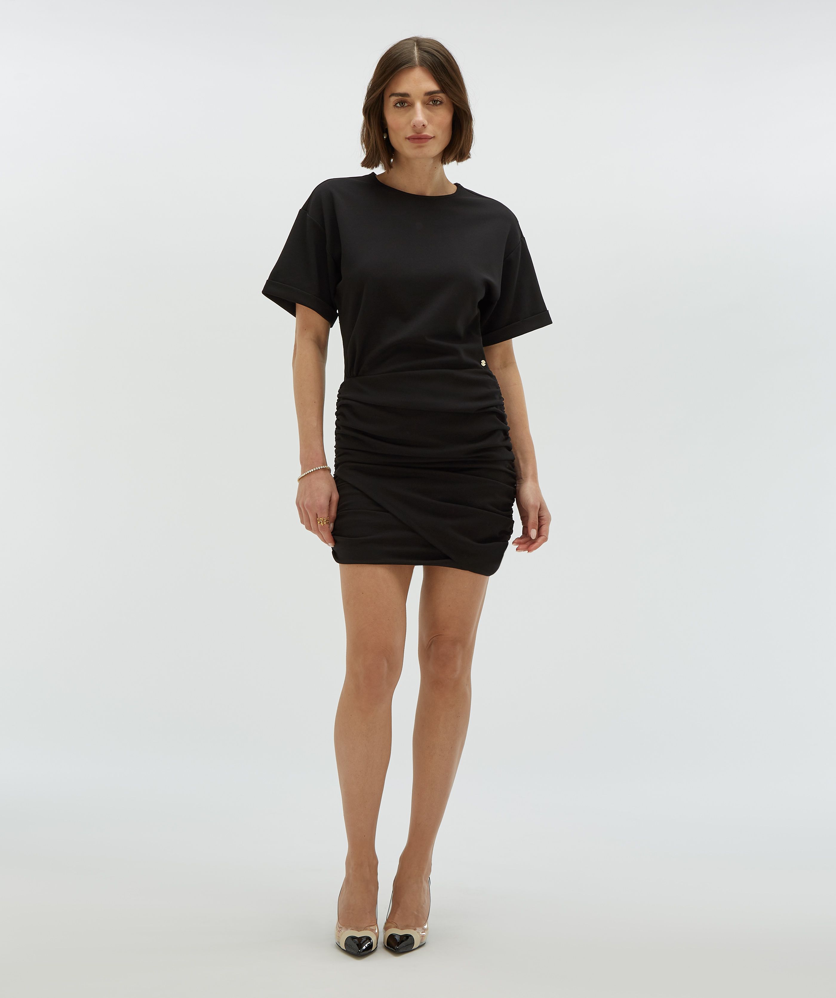 josh mini dress in black nbd DOMINIQUE - V modestfashion Women's White Petite Dresses Size:35.5