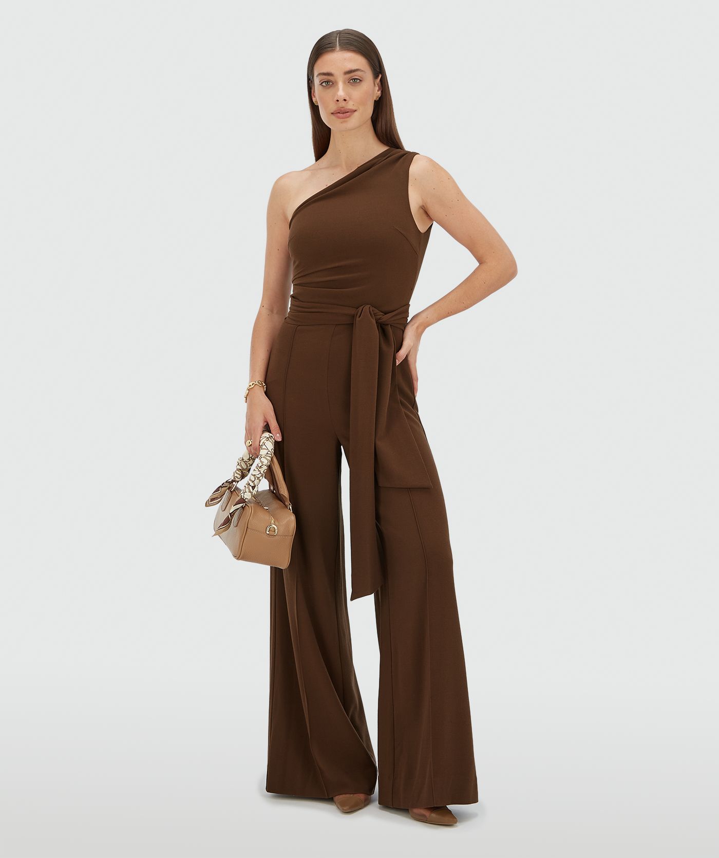 ELISKA fitted jumpsuit Dark Brown l JOSH V | Official online shop