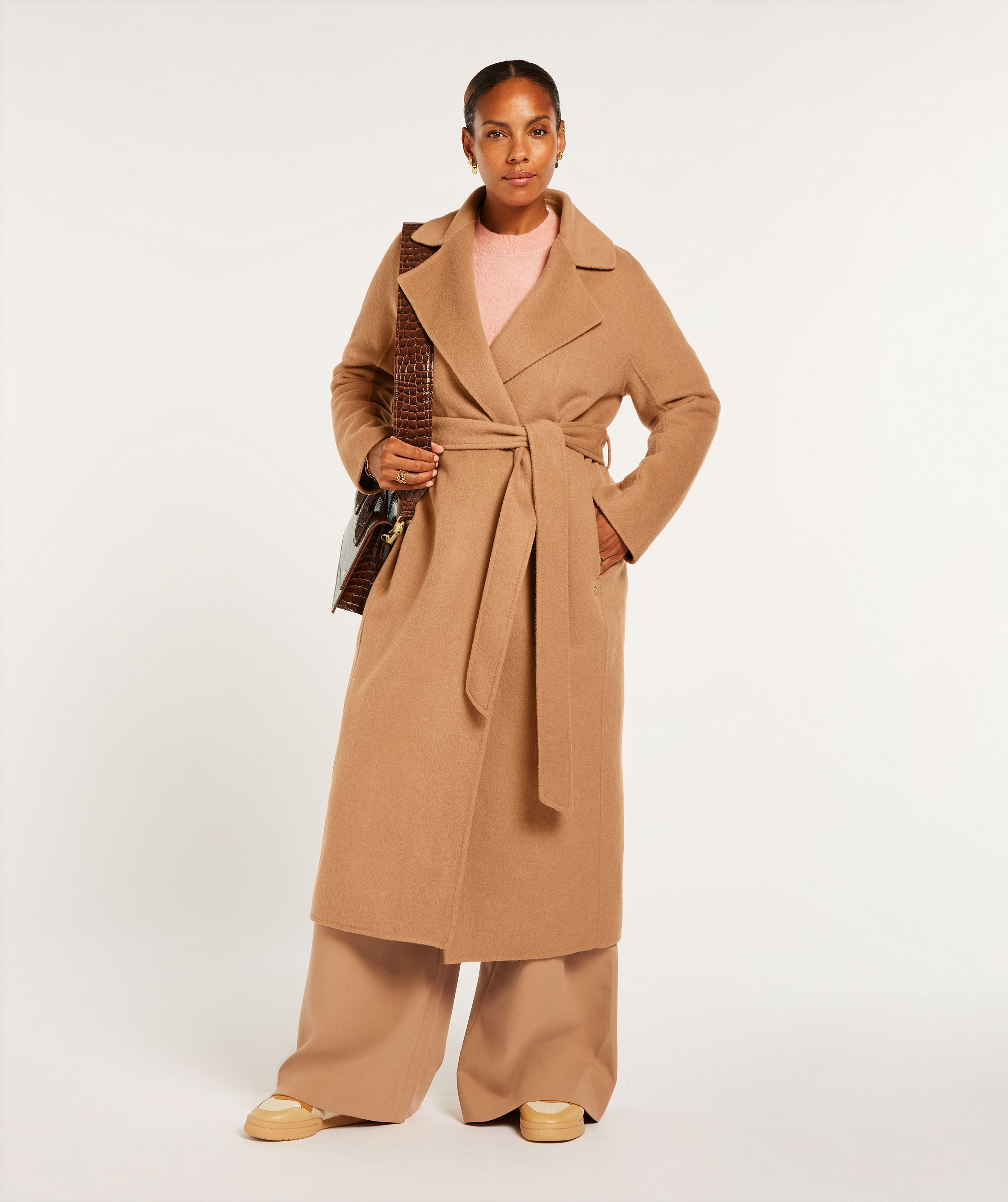 HARPER coat with recycled wool - Macchiato - JOSH V | Official