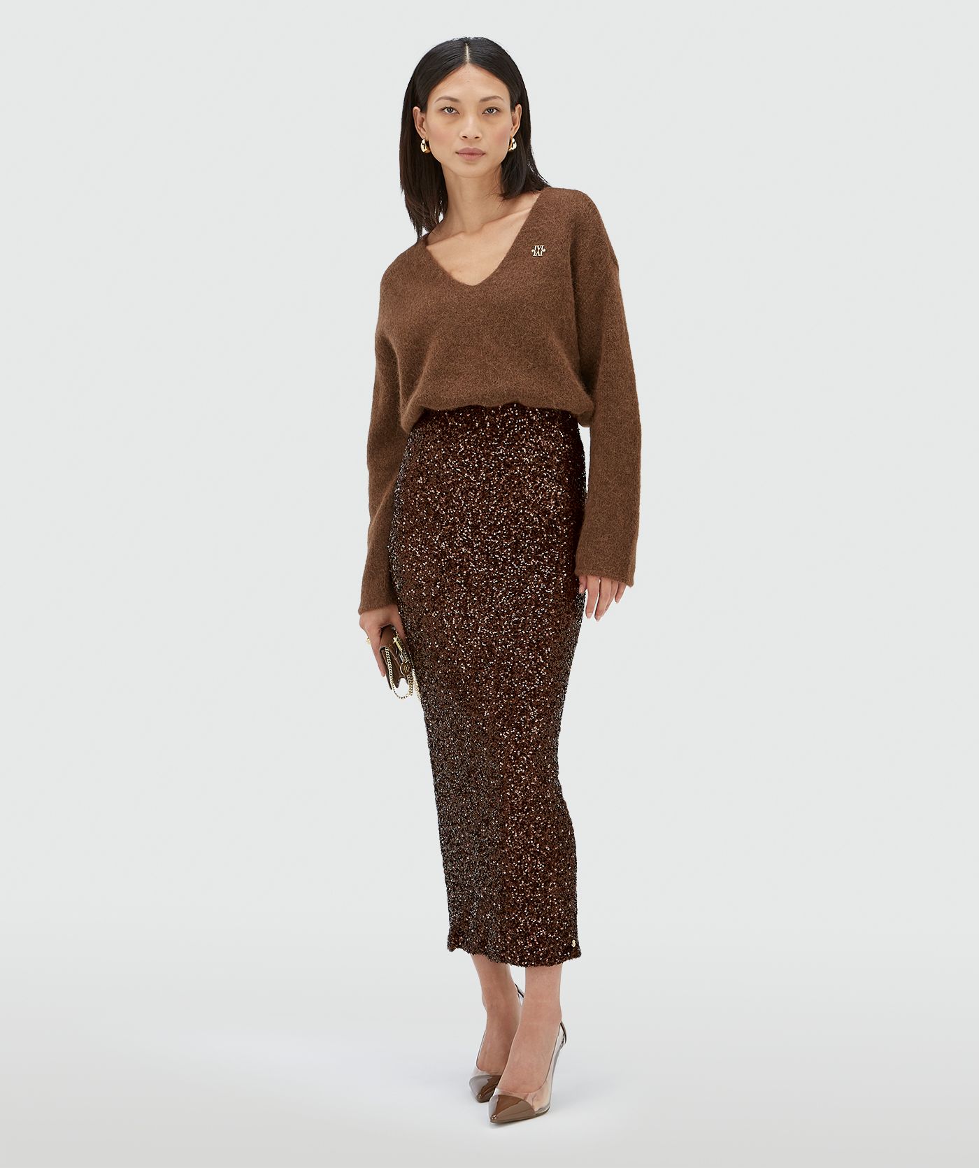 LONNE midi skirt with sequins