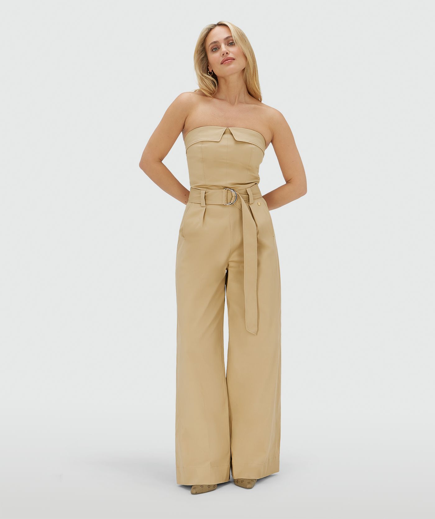 MYRA wide leg jumpsuit – Light Camel , JOSH V | Official online shop