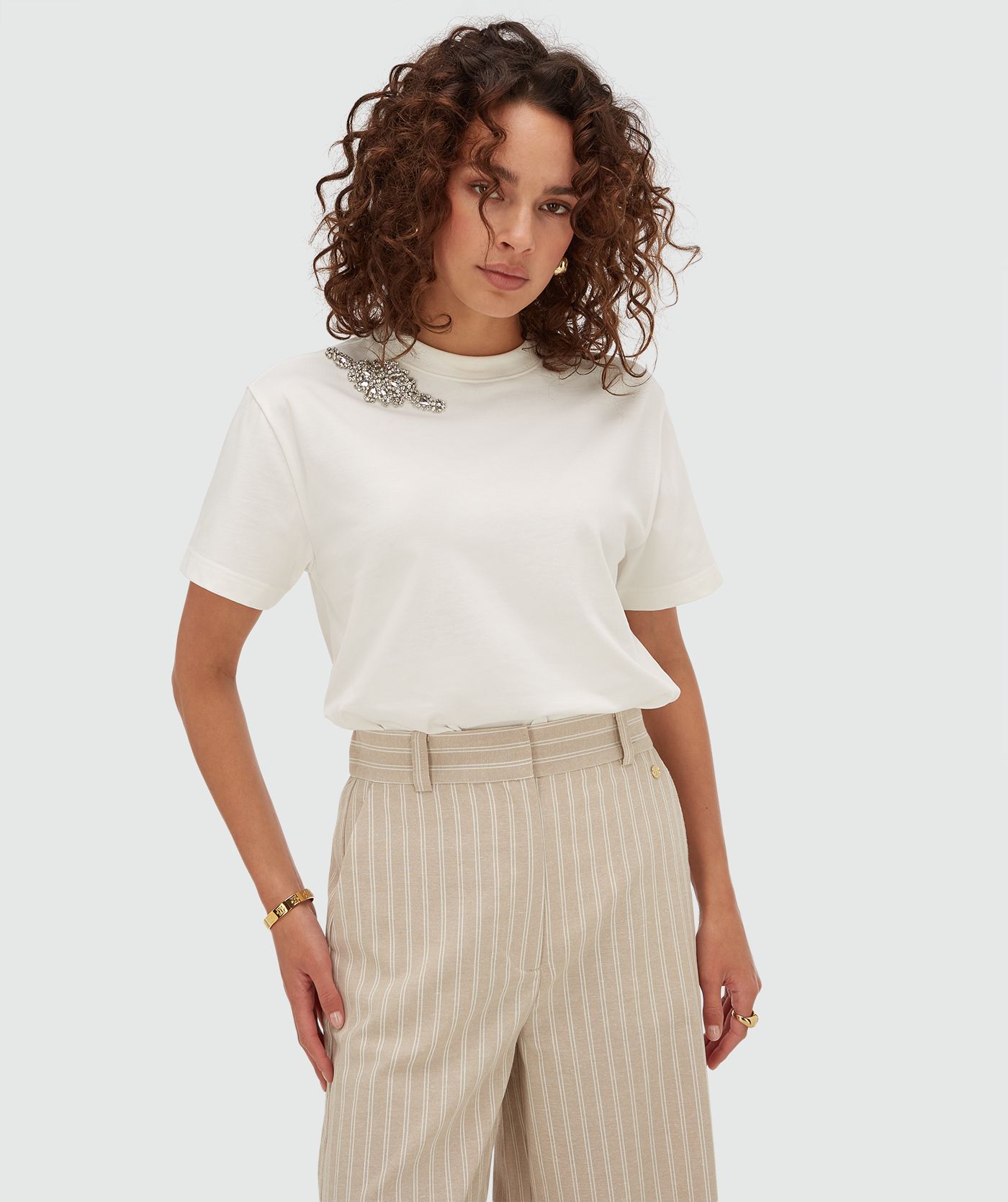 ROXY oversized T-shirt met strass Off White , JOSH V | Official