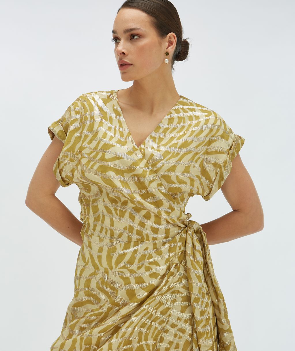 ALLOIS maxijurk met lurex Gold Green JOSH V Official online shop