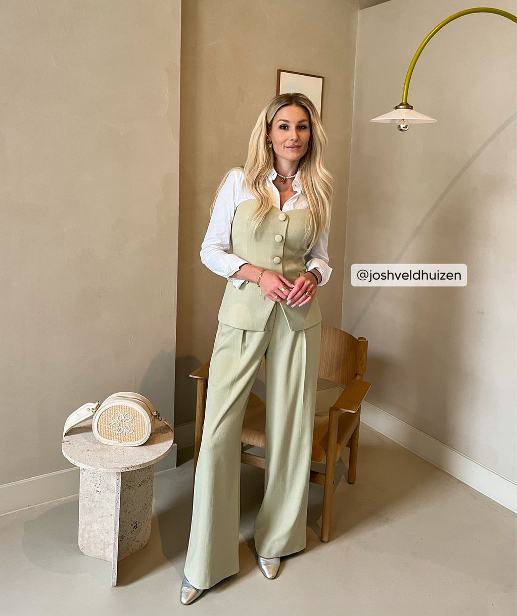 Lia Drawstring Wide Leg Pants in Blue Bell