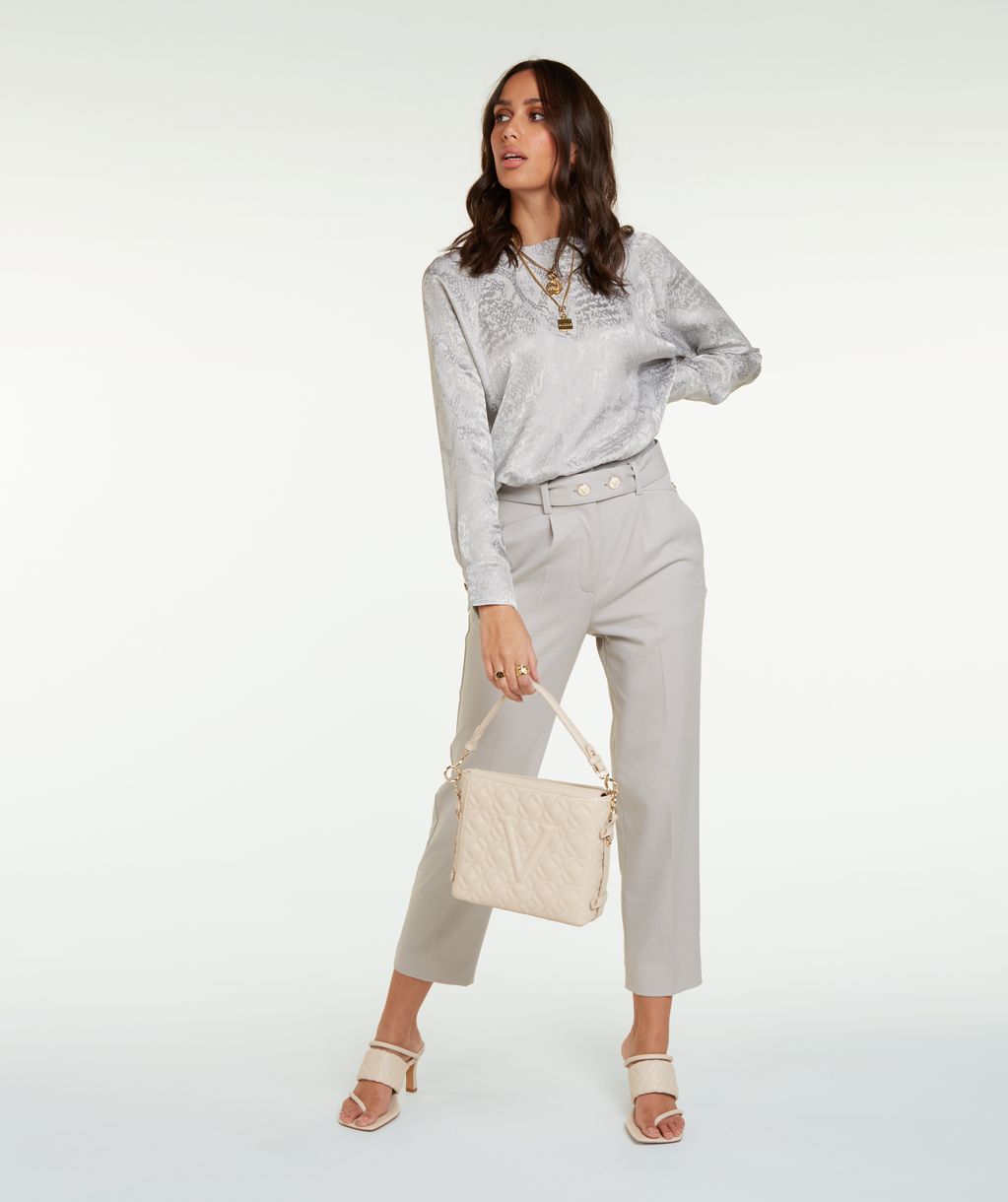 YARA TEXTURED SUPER-STRETCH FINE KNIT HIGH NECK TOP main image 1