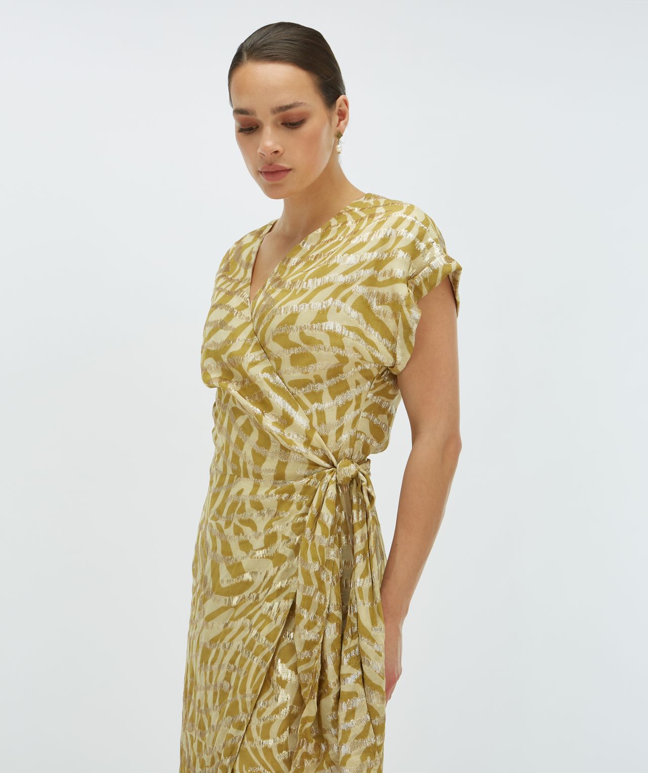 ALLOIS maxijurk met lurex Gold Green JOSH V Official online shop