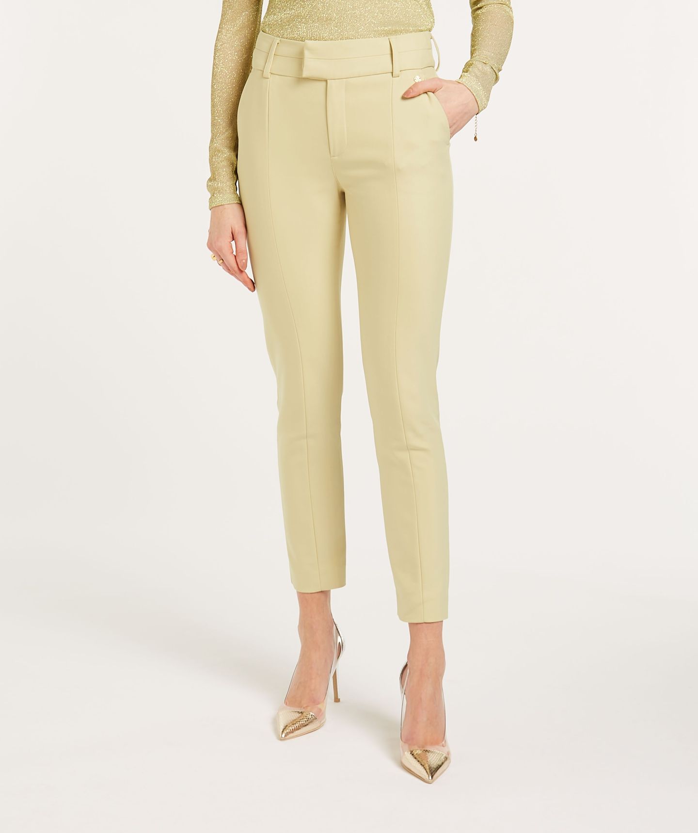 JV KRIS mid rise fitted broek - Pistachio | JOSH V | Official online shop