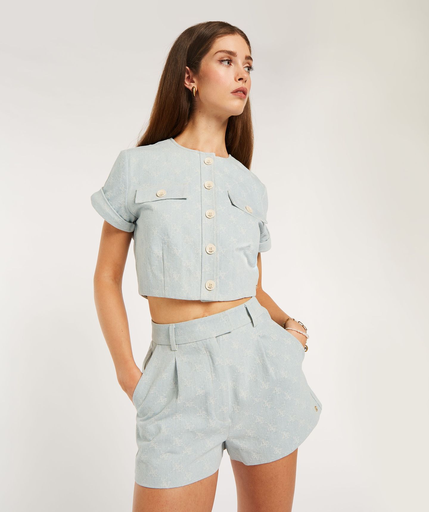 Davie Low Rise Denim Shorts - Blue main image 0