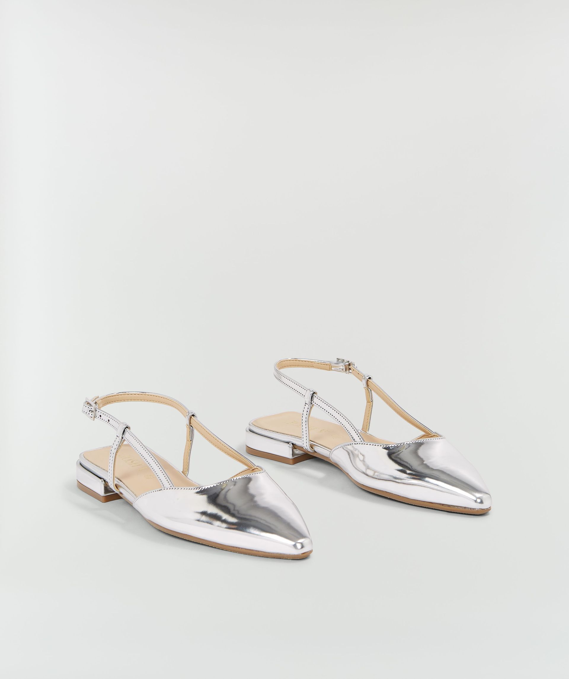 ALESSIA metallic slingbacks with buckle