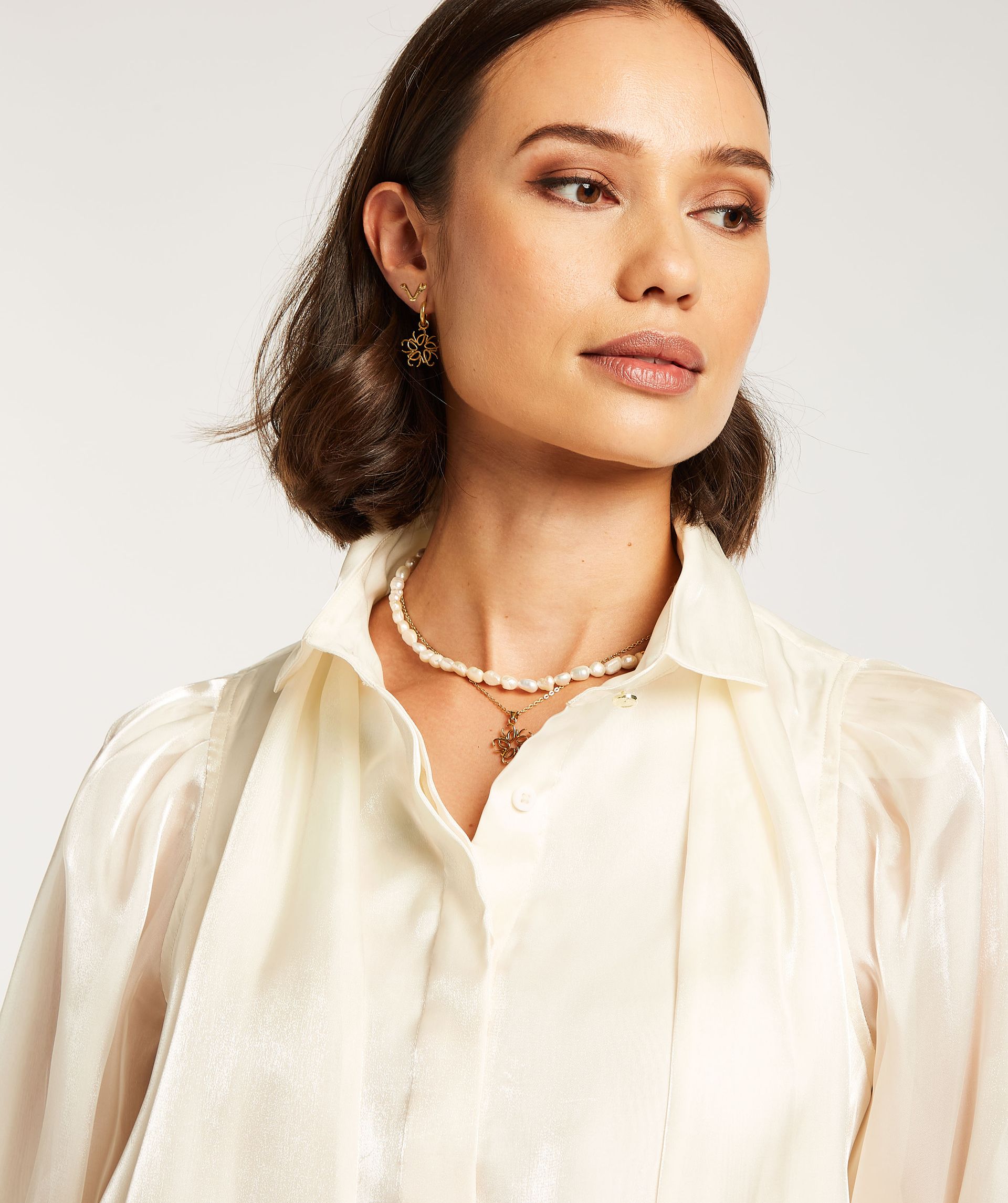 AMARA regular fit blouse in shiny organza