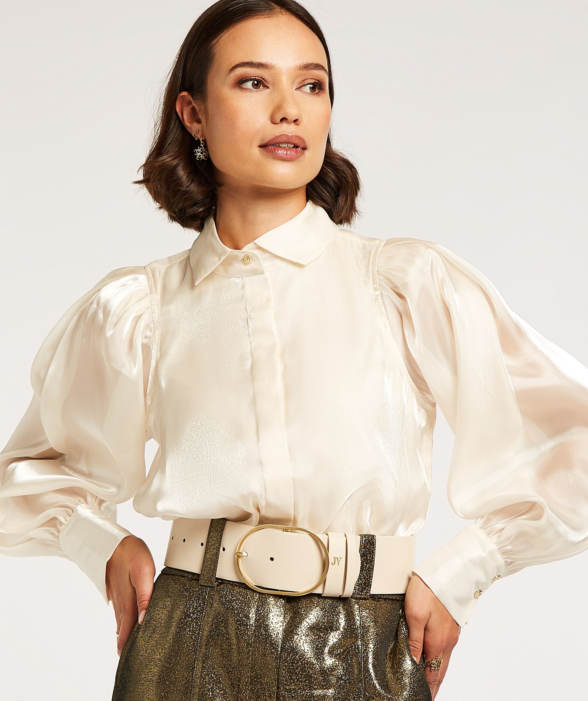 AMARA regular fit blouse in shiny organza