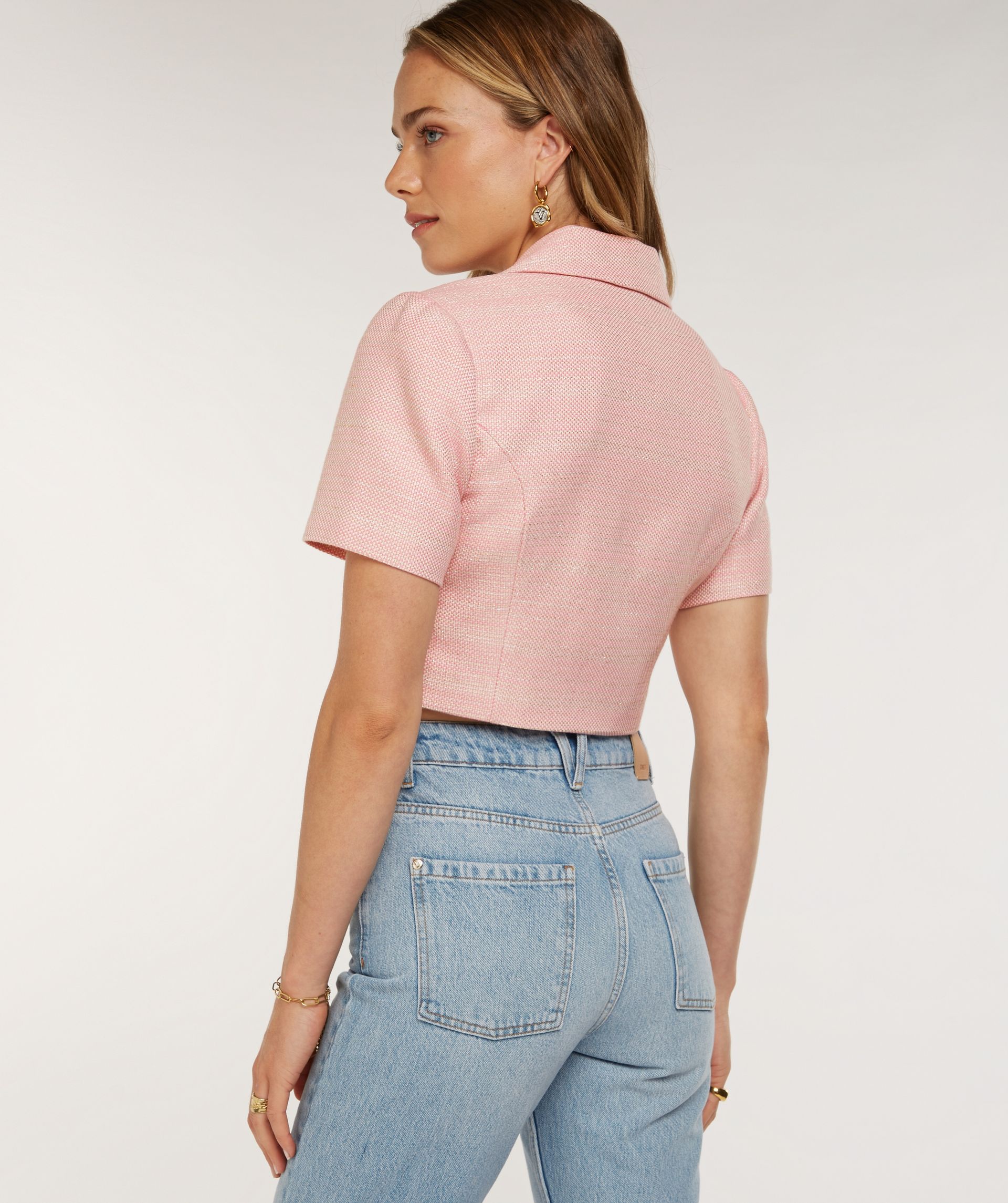 ANNELIN regular fit blazer top met lurex