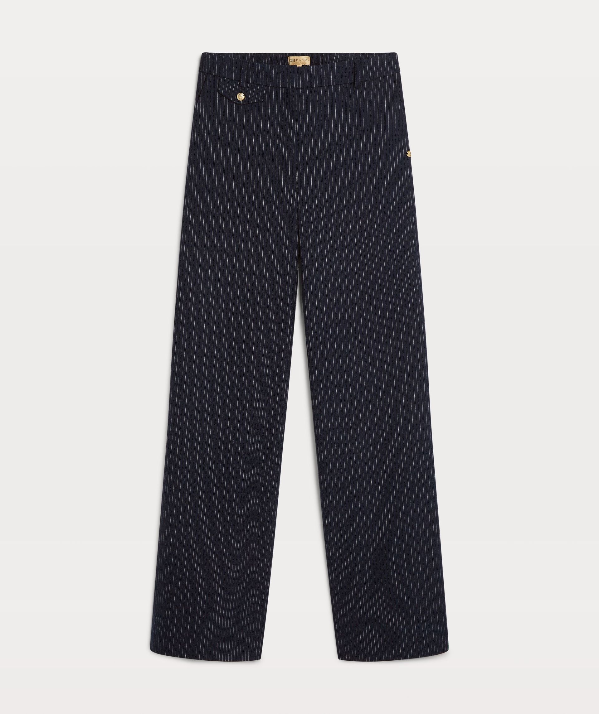 ARCHER mid rise wide leg pantalon met pinstripe