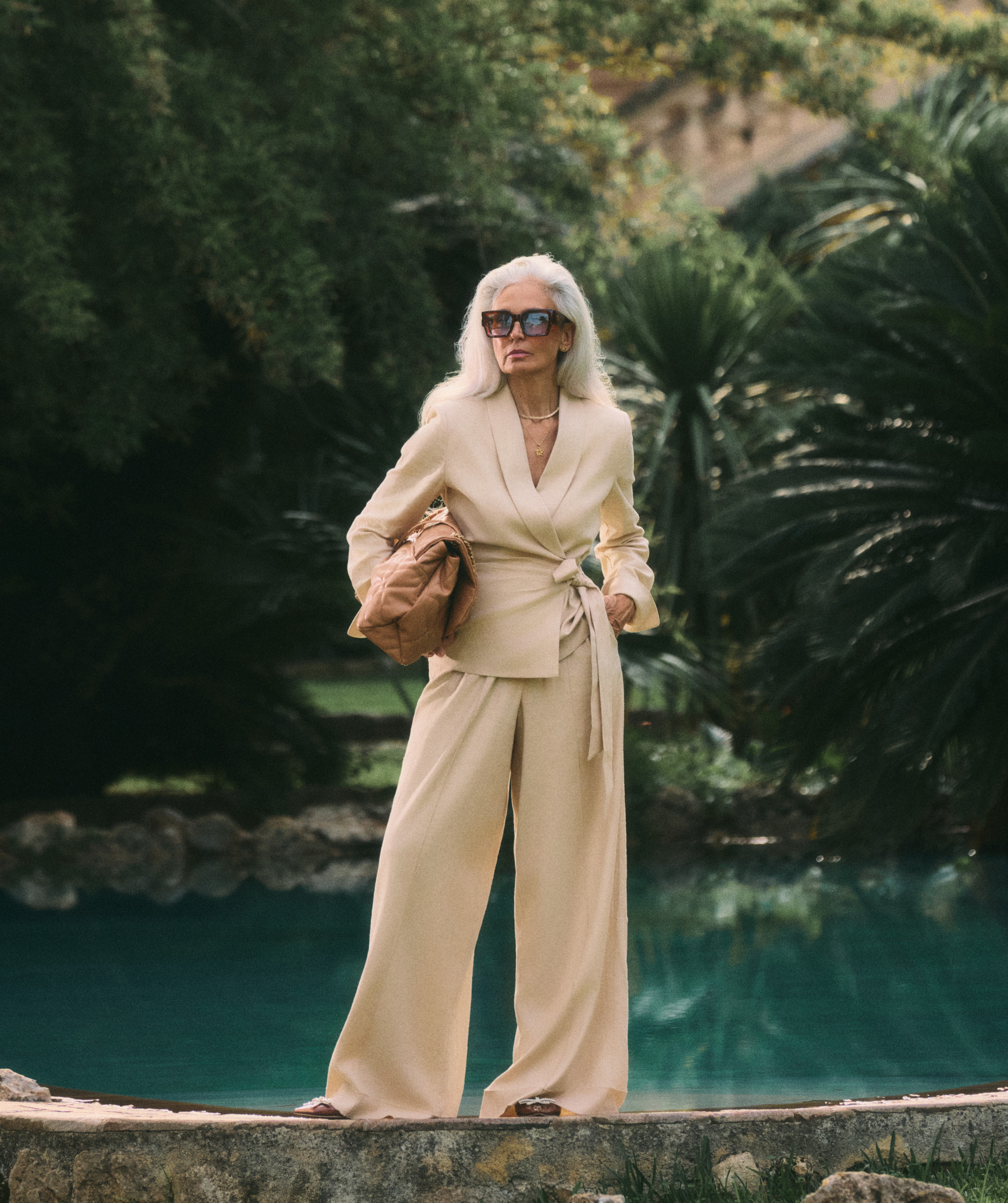 ARIES mid rise wide leg pants