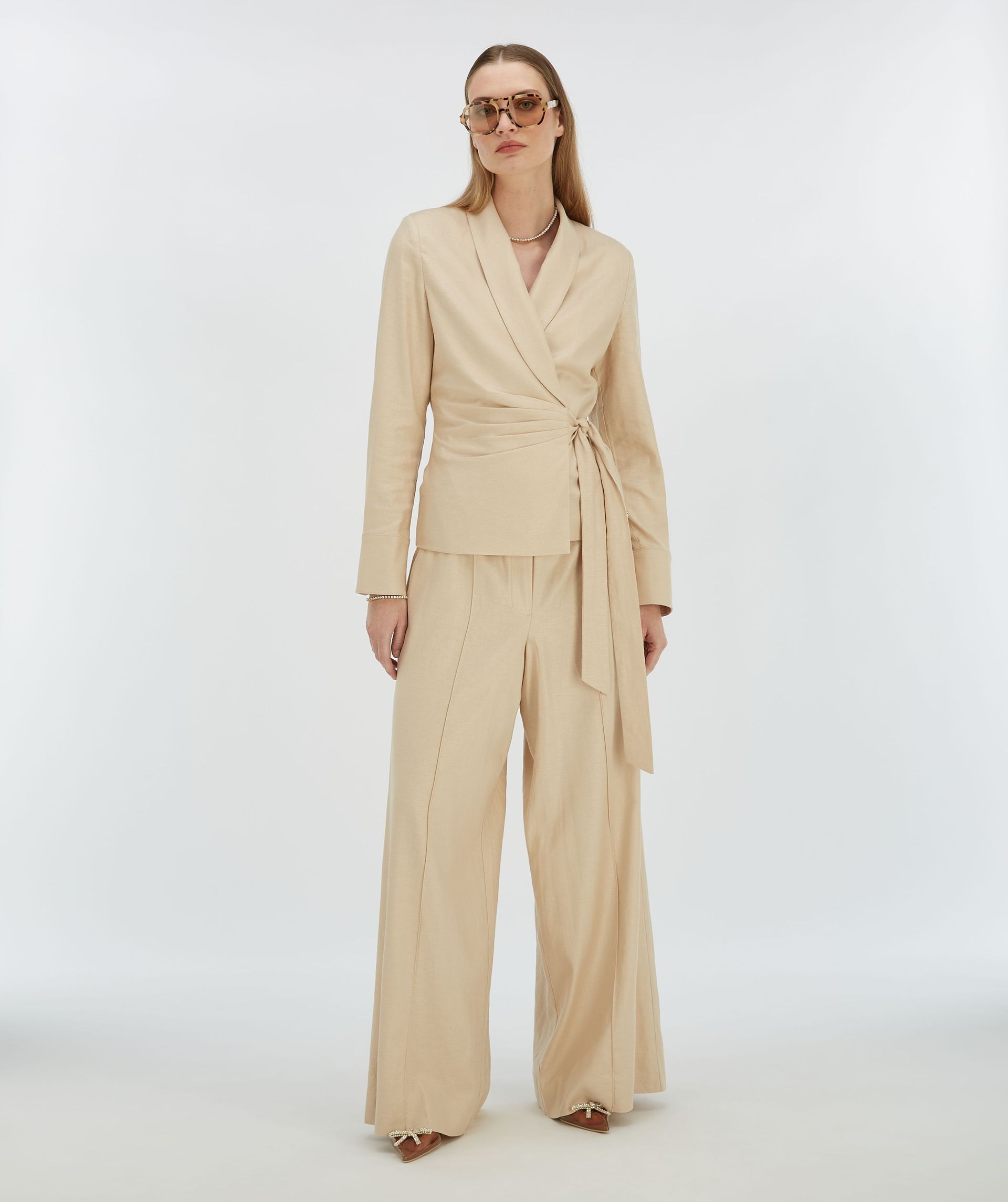 ARIES mid rise wide leg broek