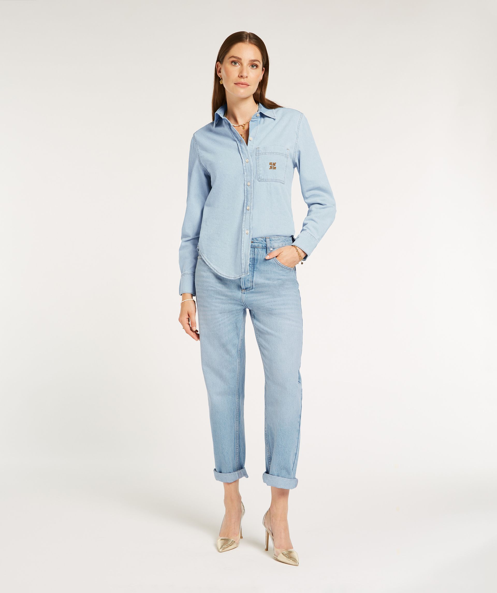 ARYA regular fit blouse in denim