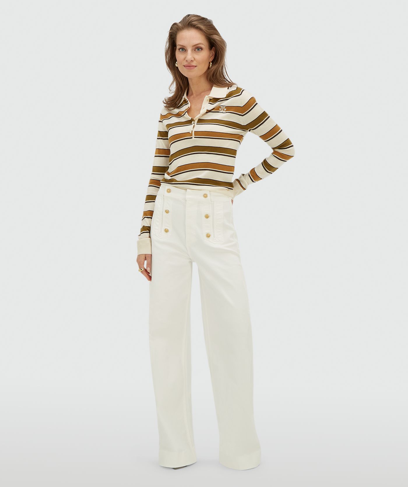 JV-AUDREY slim fit trui met strepen