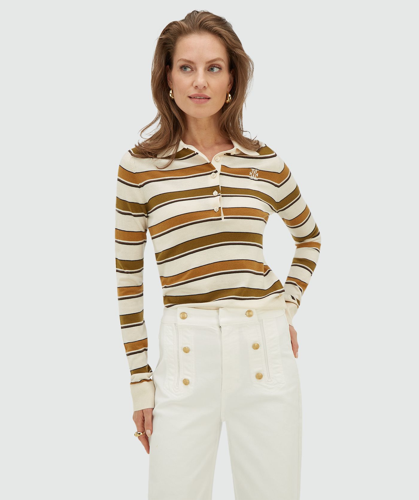 JV-AUDREY slim fit trui met strepen