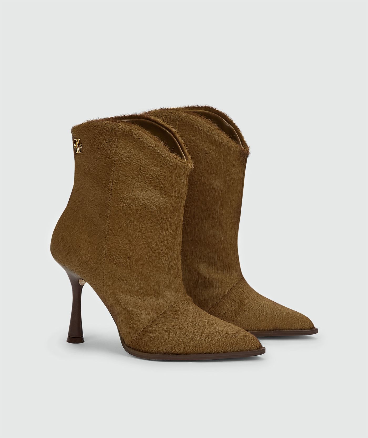 JV-AURELIA leather boots with pony hair