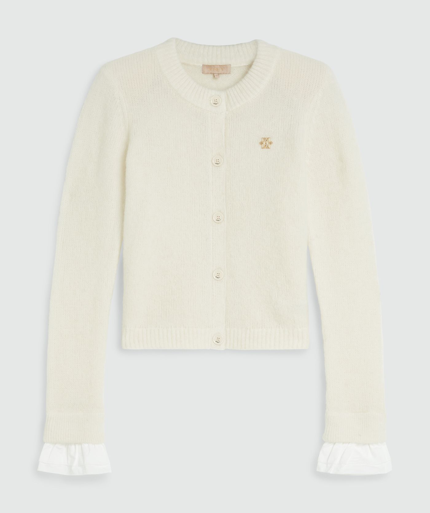 BEBE cardigan with removable ruffle details
