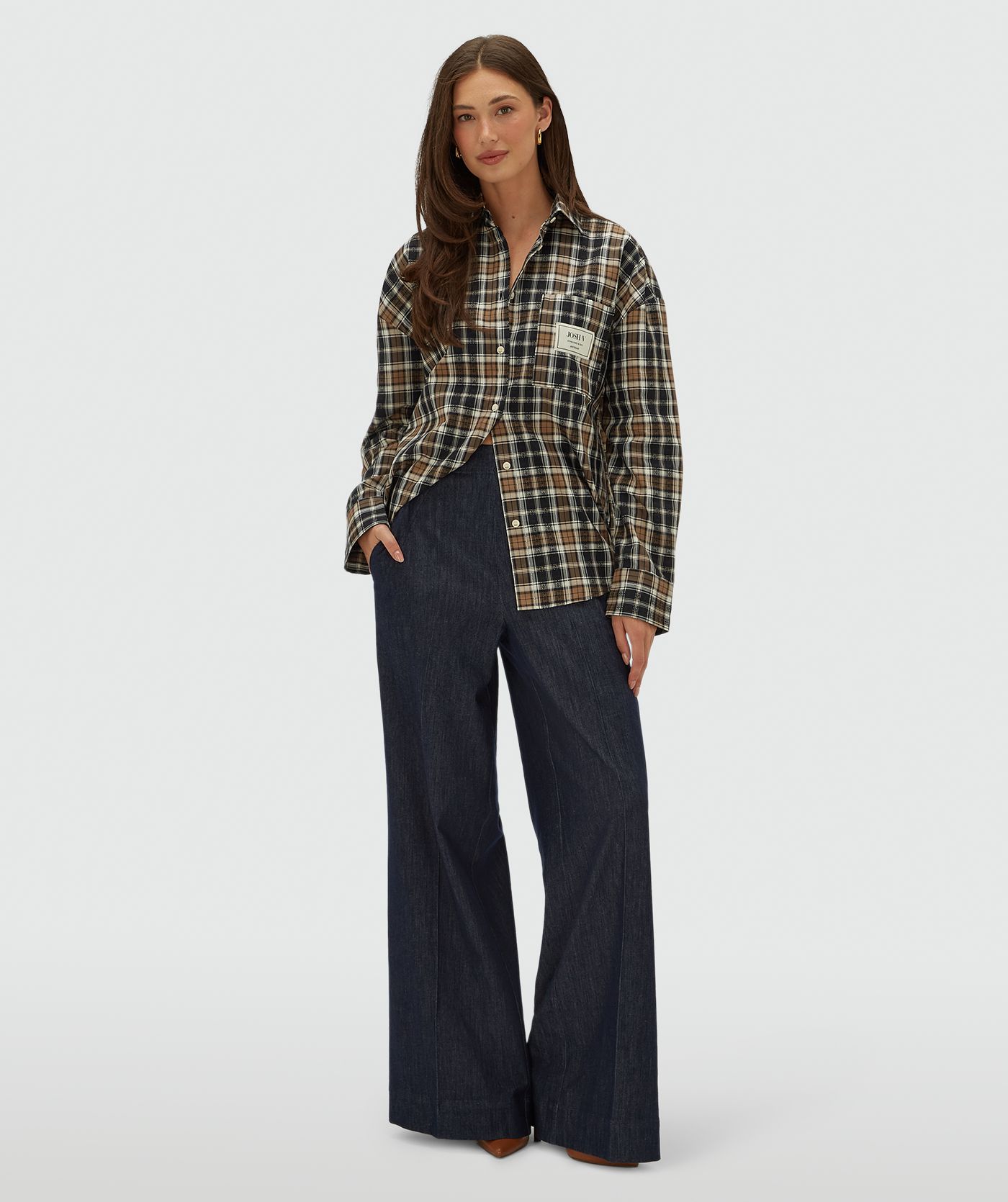 JV-BELLIS oversized checked blouse