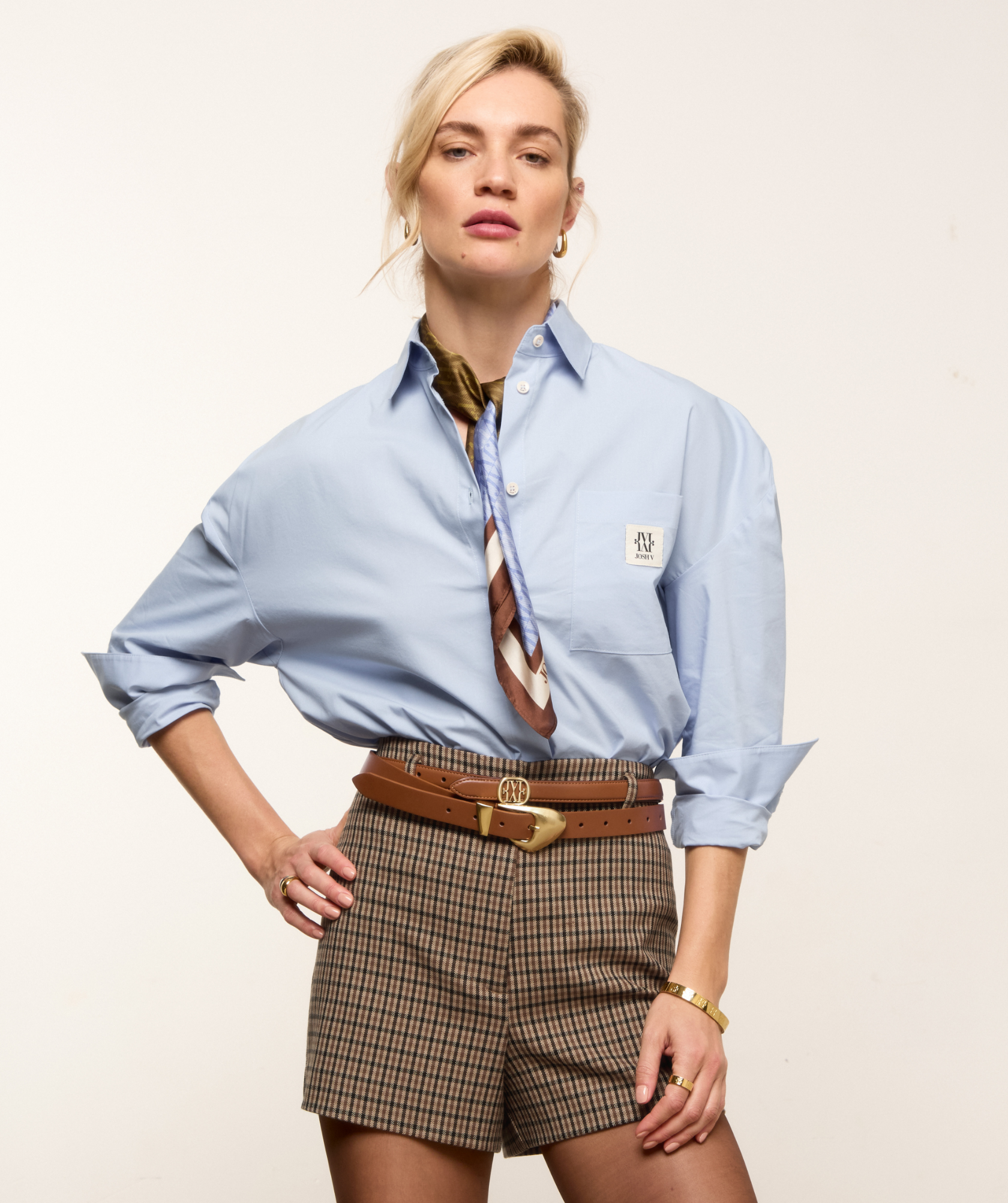JV-BERDINA oversized blouse with logo