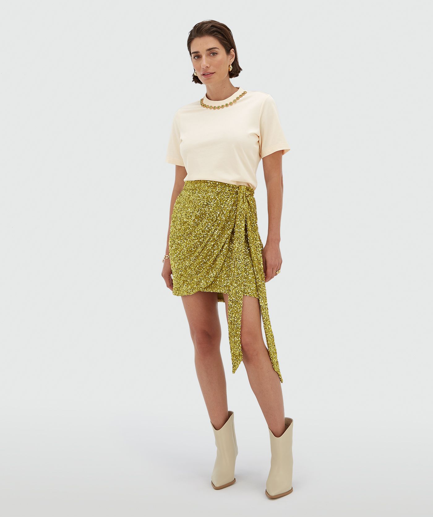 CAMEO high-waisted sequin skirt