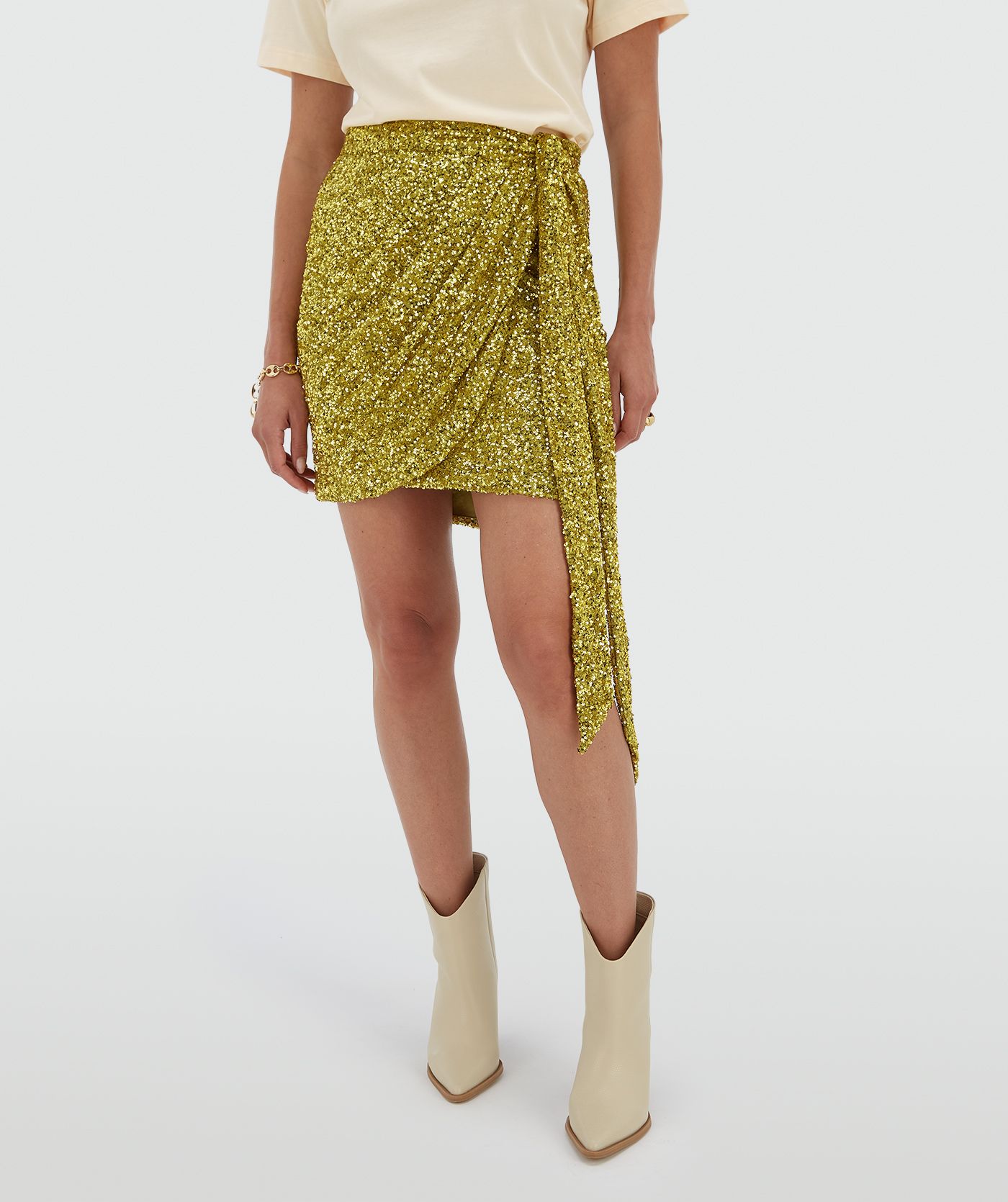 CAMEO high-waisted sequin skirt