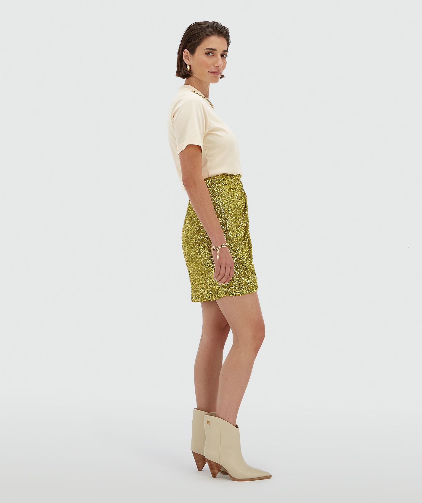 CAMEO high-waisted sequin skirt
