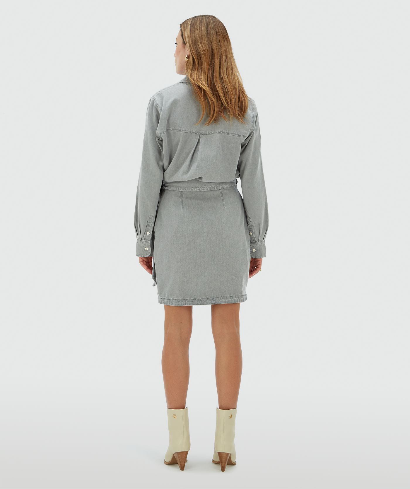CAMEO wrap skirt with denim look