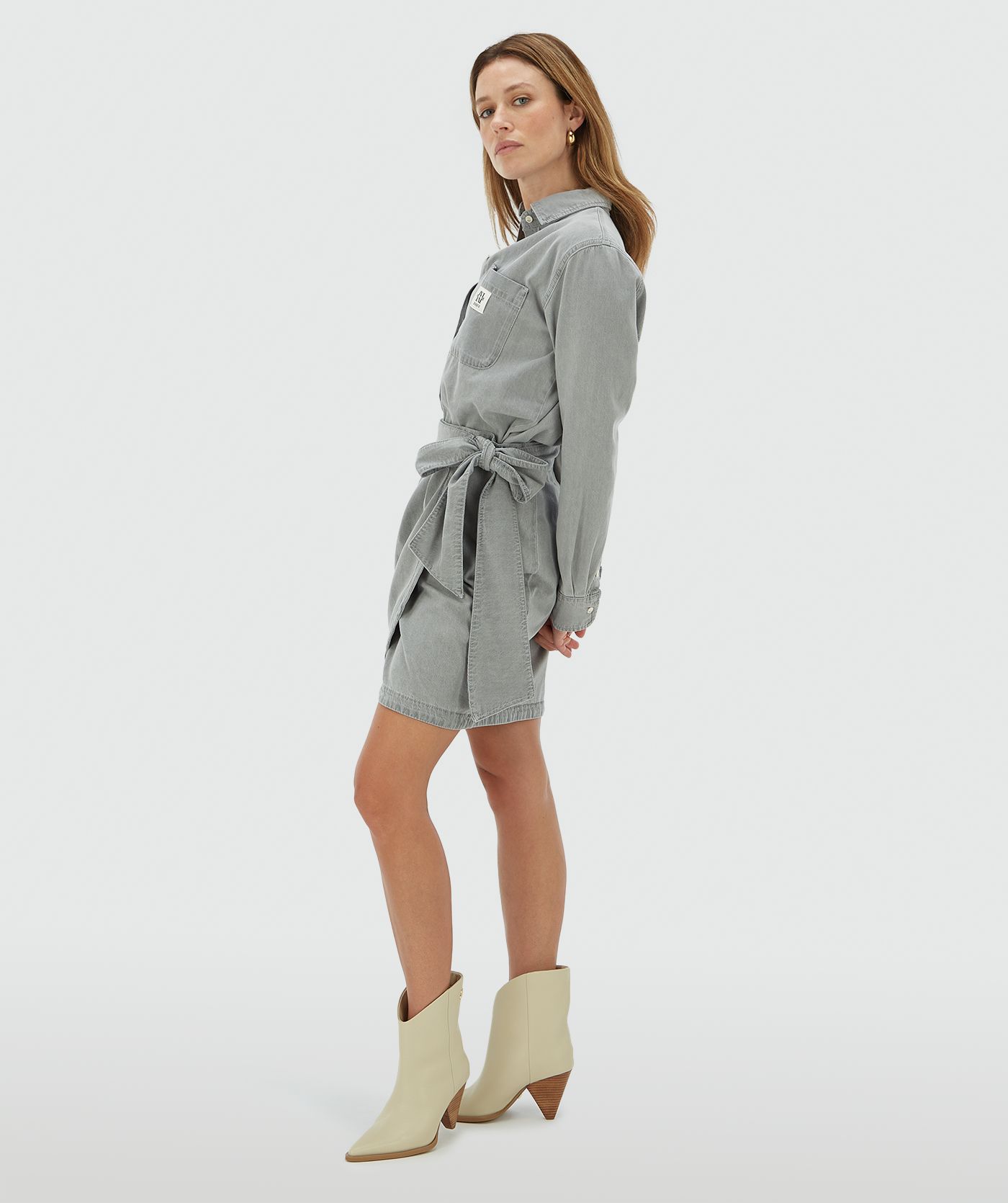 CAMEO wrap skirt with denim look