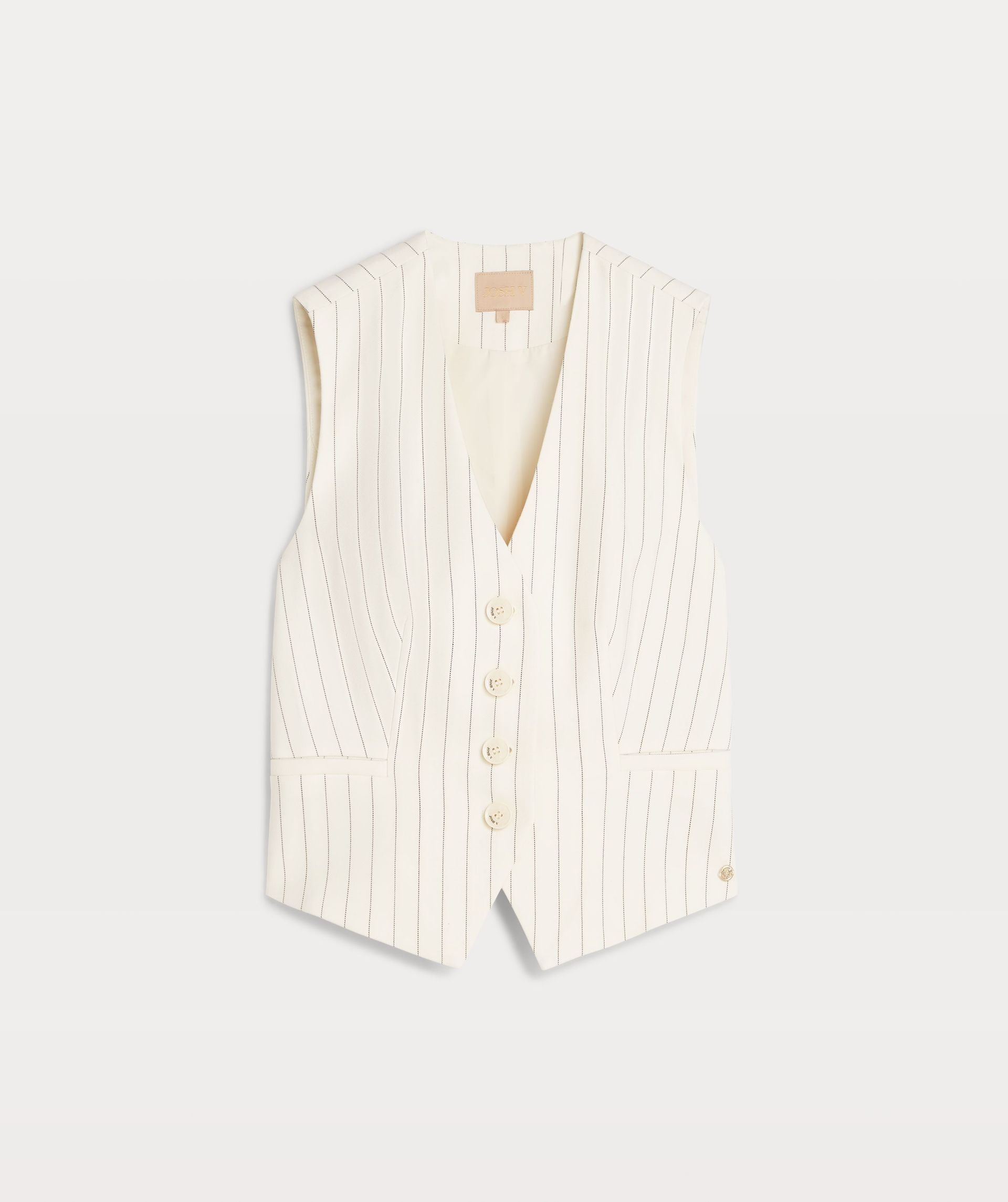 CAMILA fitted waistcoat with pinstripe