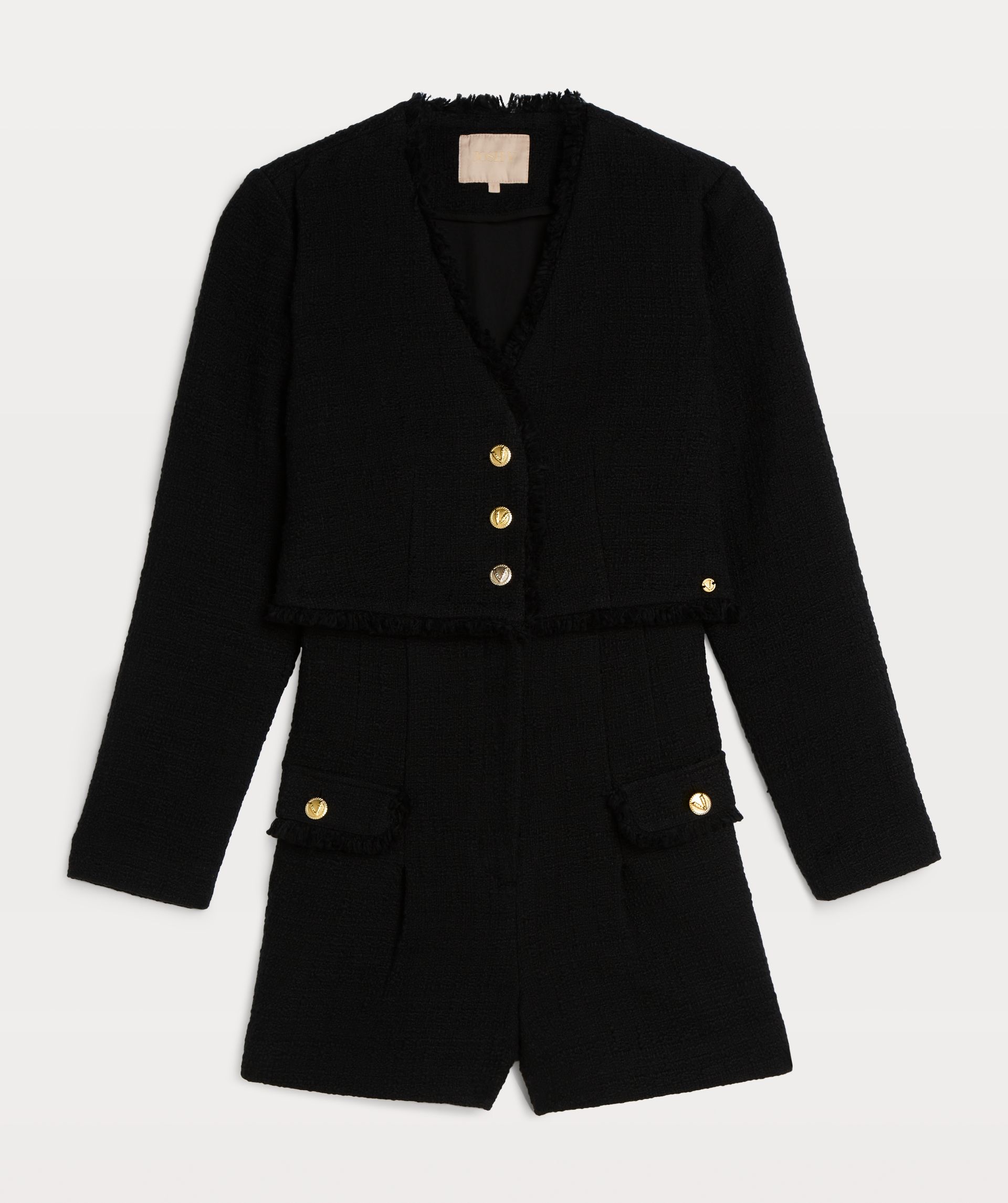 CASSIE fitted playsuit in bouclé