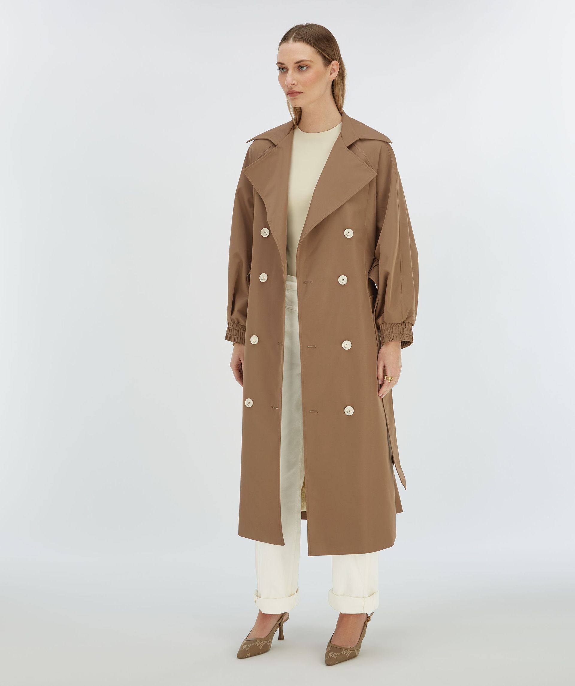 CELINE Trenchcoat mit metallischer Innenseite