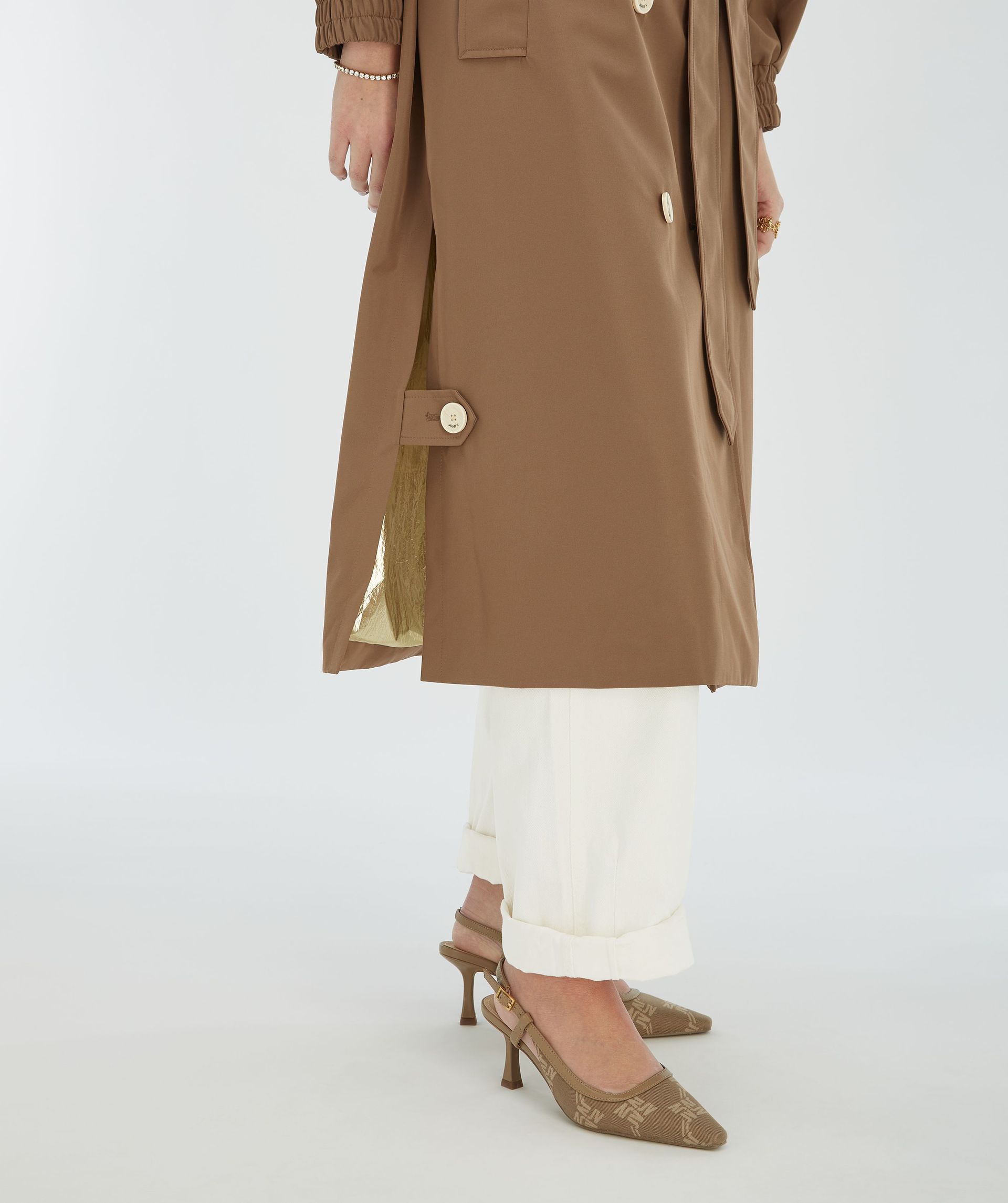 CELINE Trenchcoat mit metallischer Innenseite