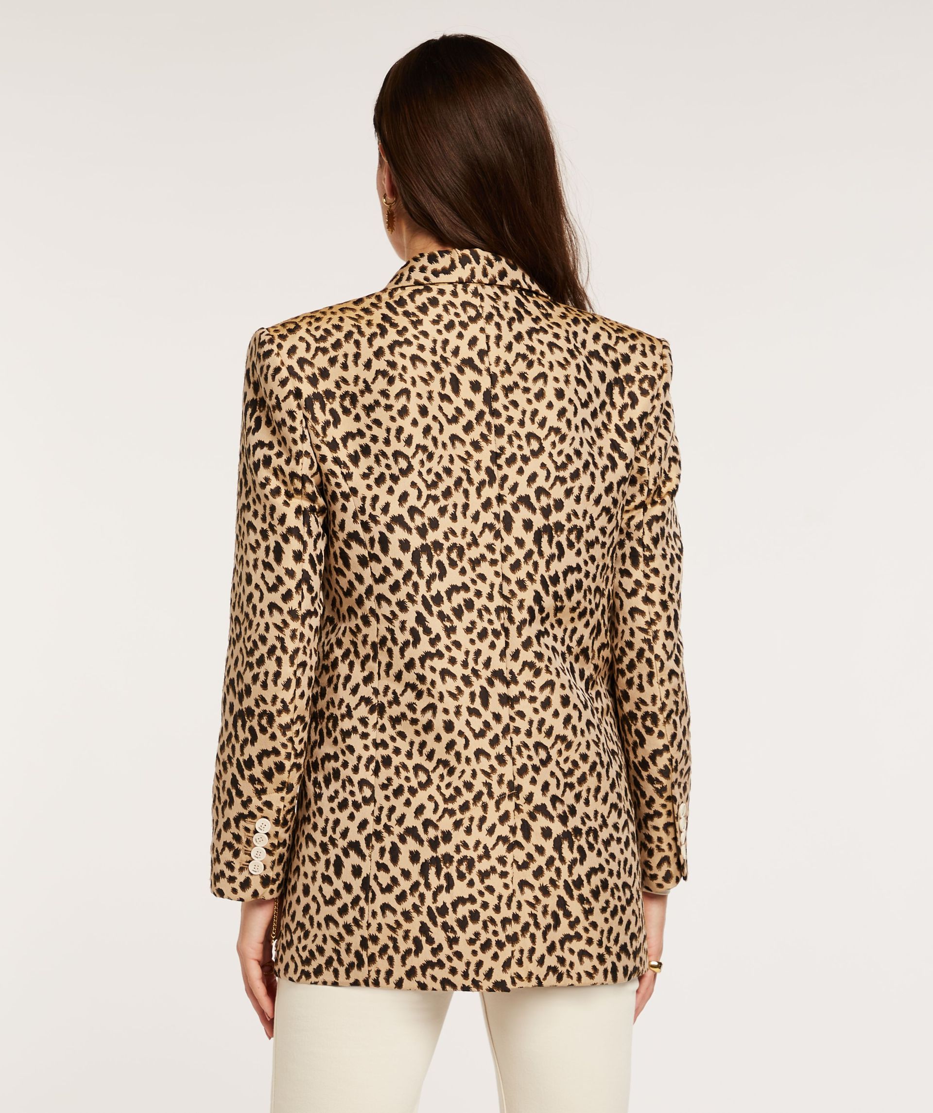 CHARLIZE regular fit blazer met leopard dessin