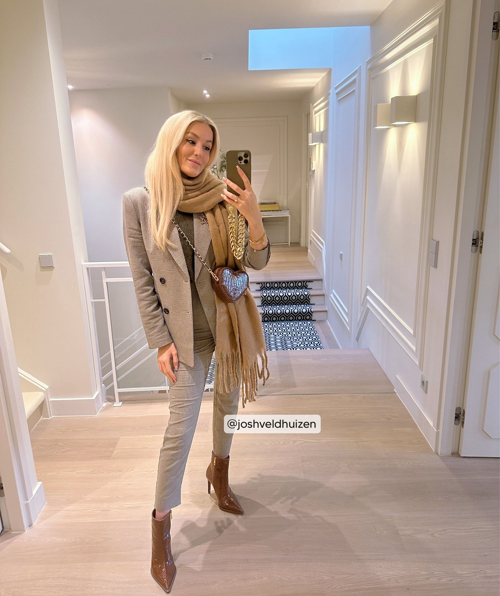 DAMIA regular fit blazer met check print