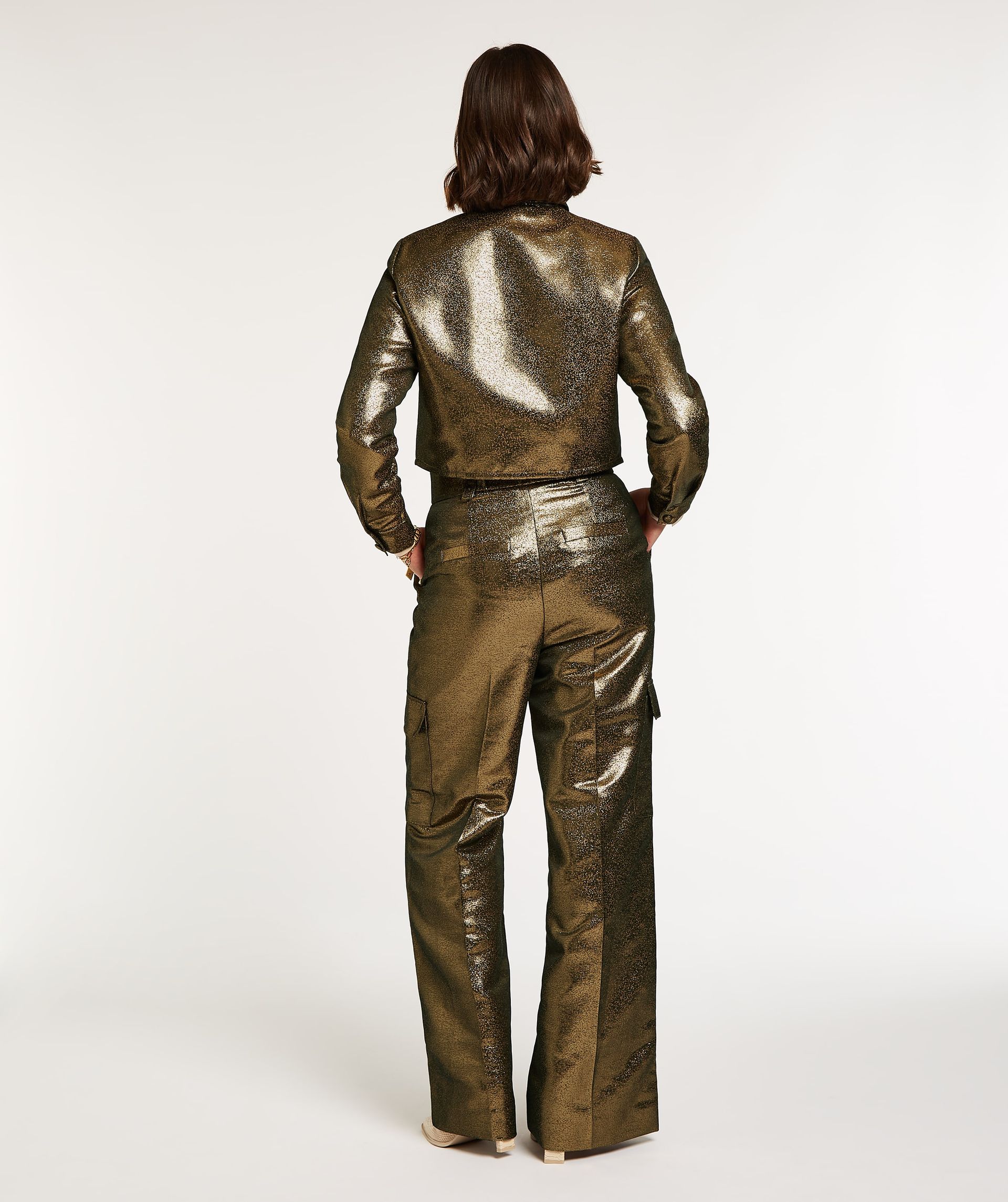 DAVIS cropped metallic blouse