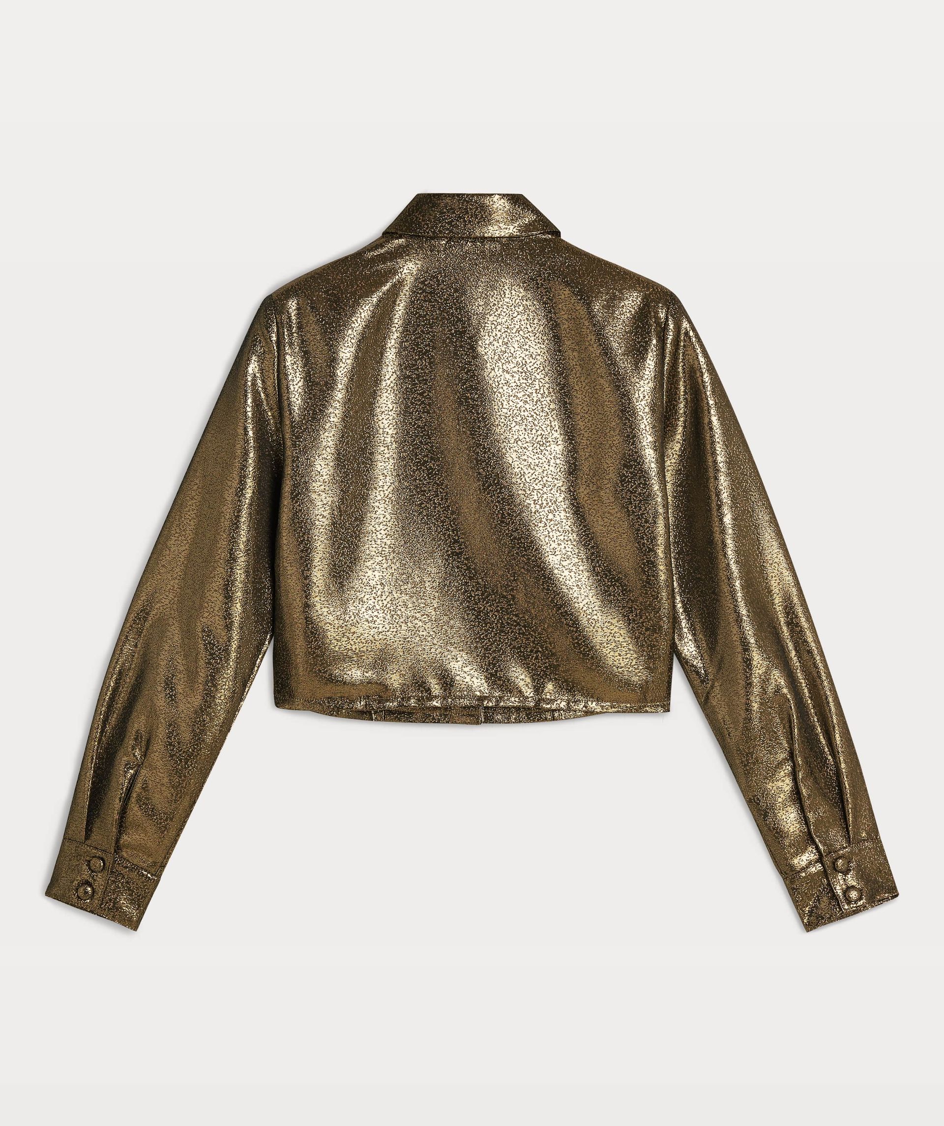 DAVIS cropped metallic blouse