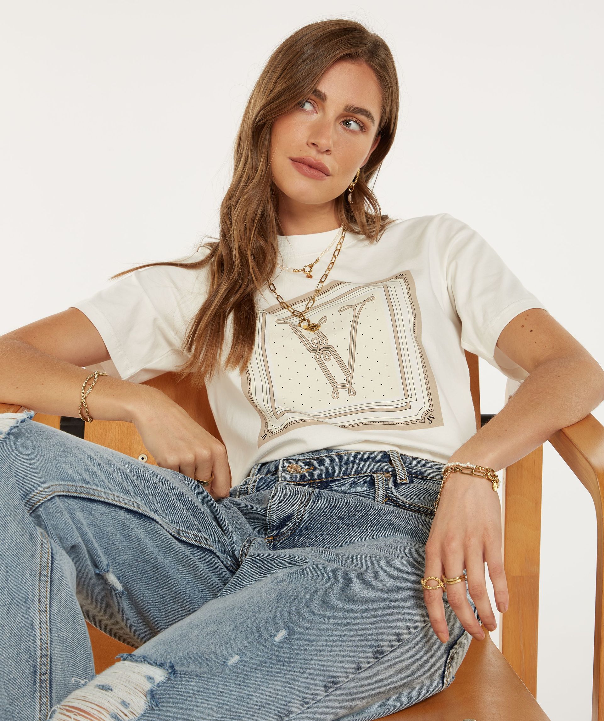 DORIE SCARF PRINT T-shirt