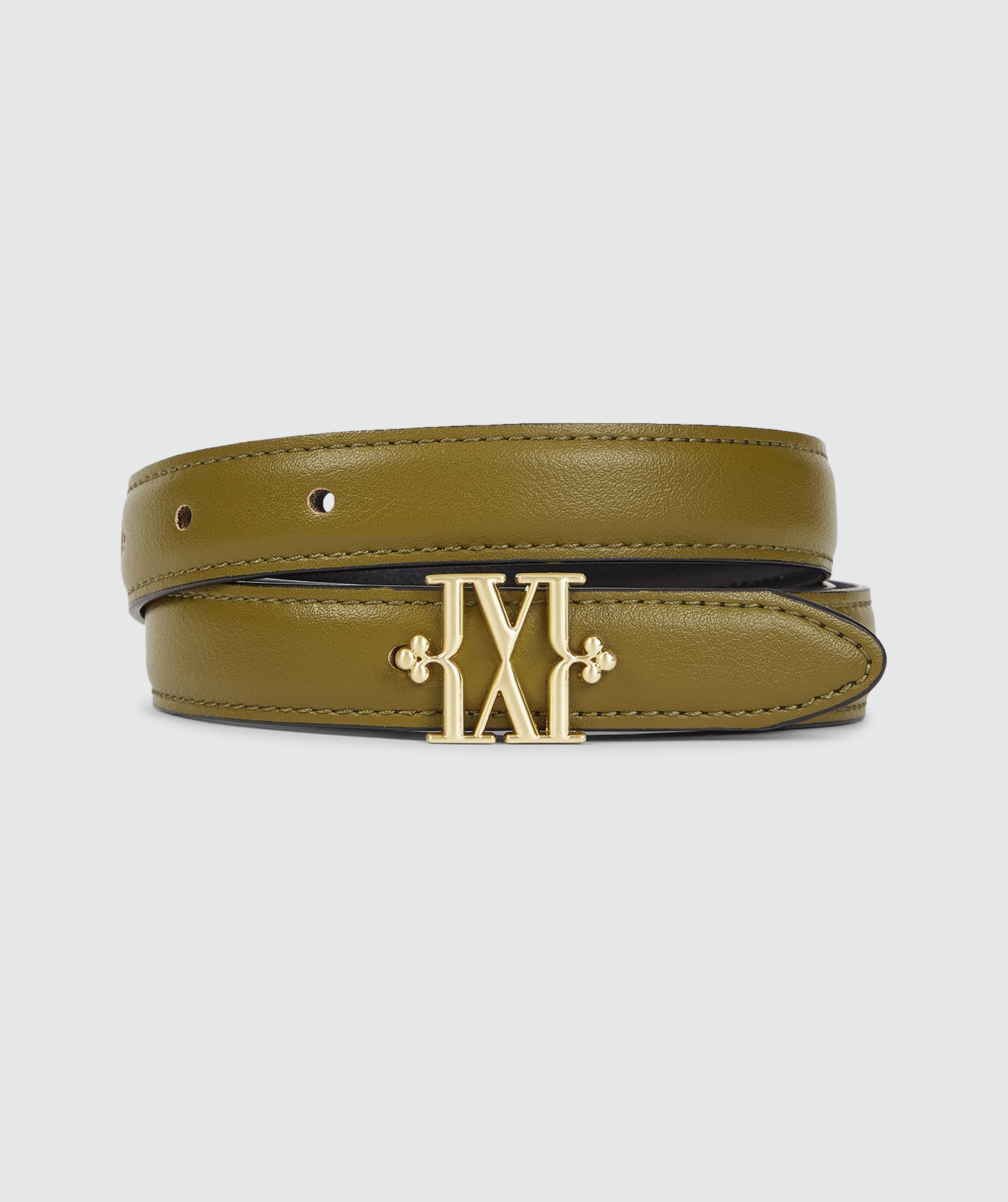 Olive Green Black riem met goudkleurig JOSH V monogram gesp