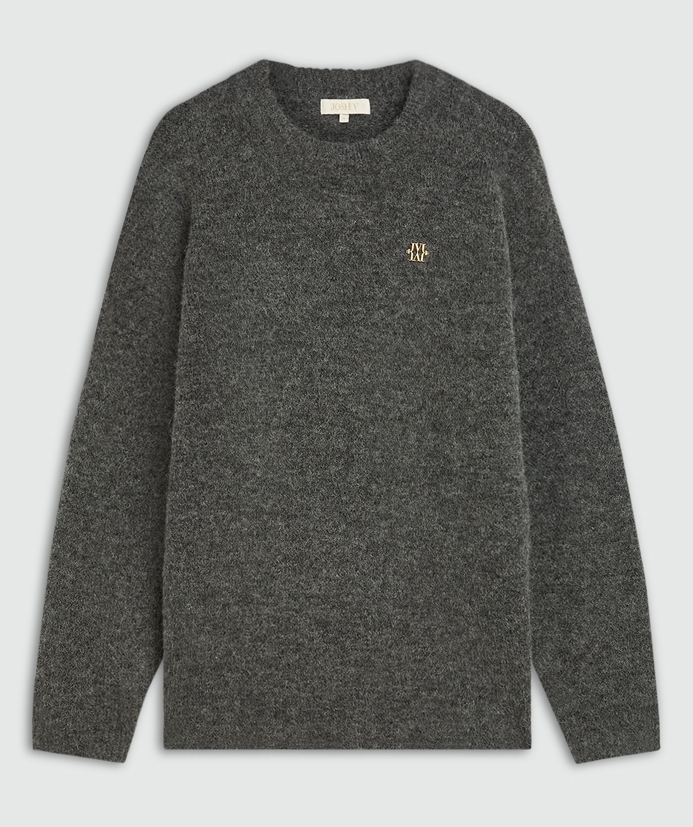 Oversized trui met wol zonder model, weergegeven op een lichtgrijze achtergrond