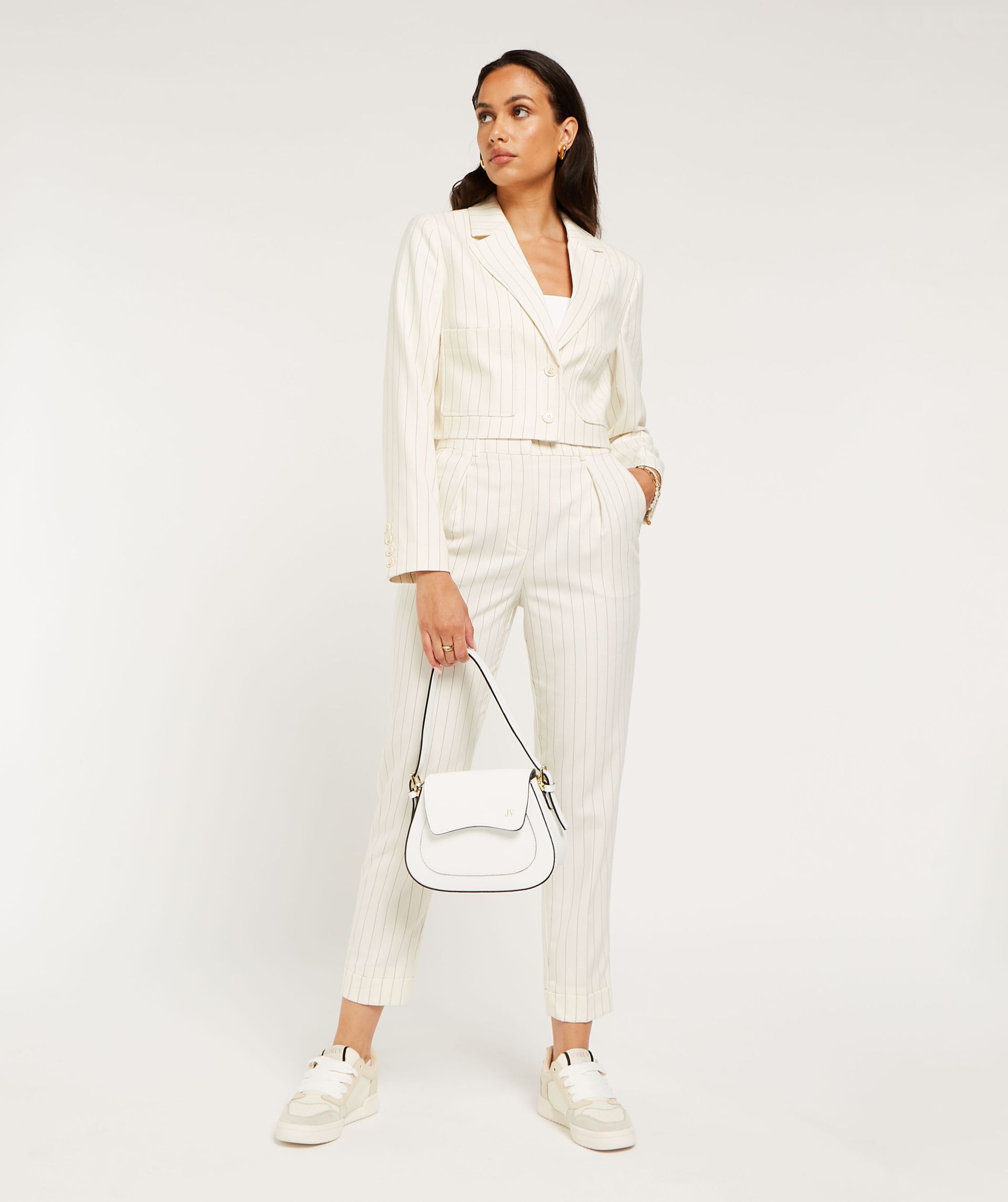 EMMA cropped blazer with pinstripe