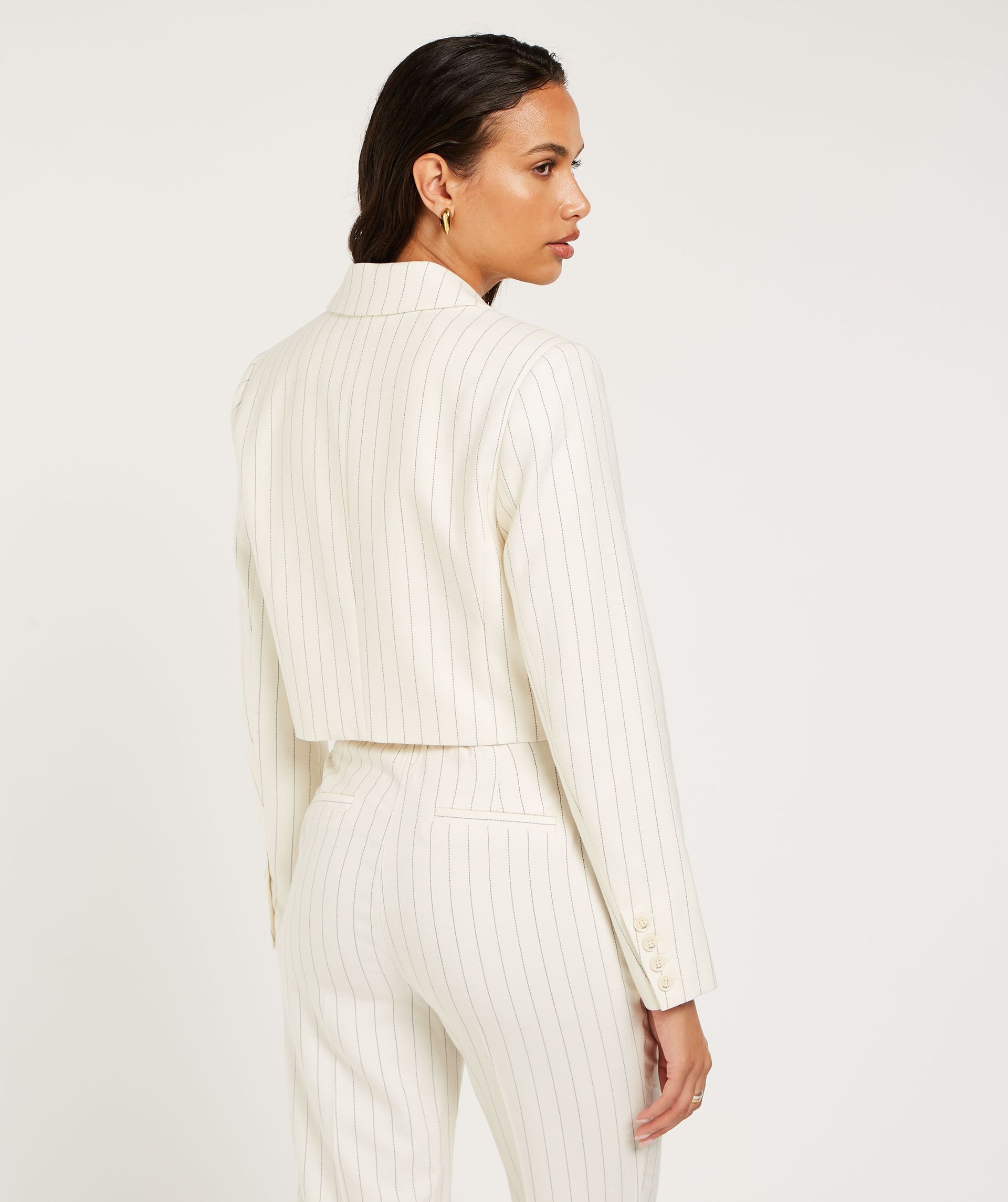 EMMA cropped blazer with pinstripe