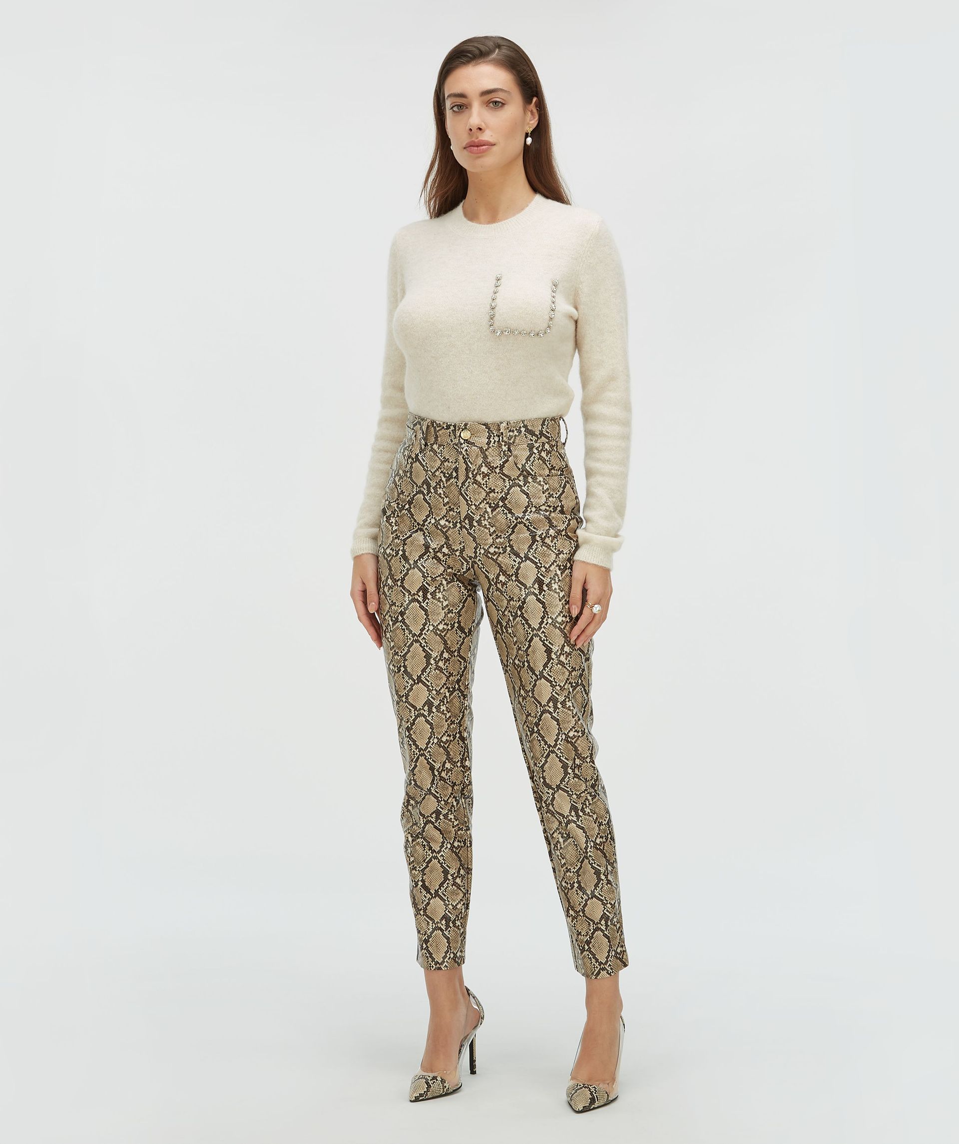 ESAI slim fit trui met sierstenen