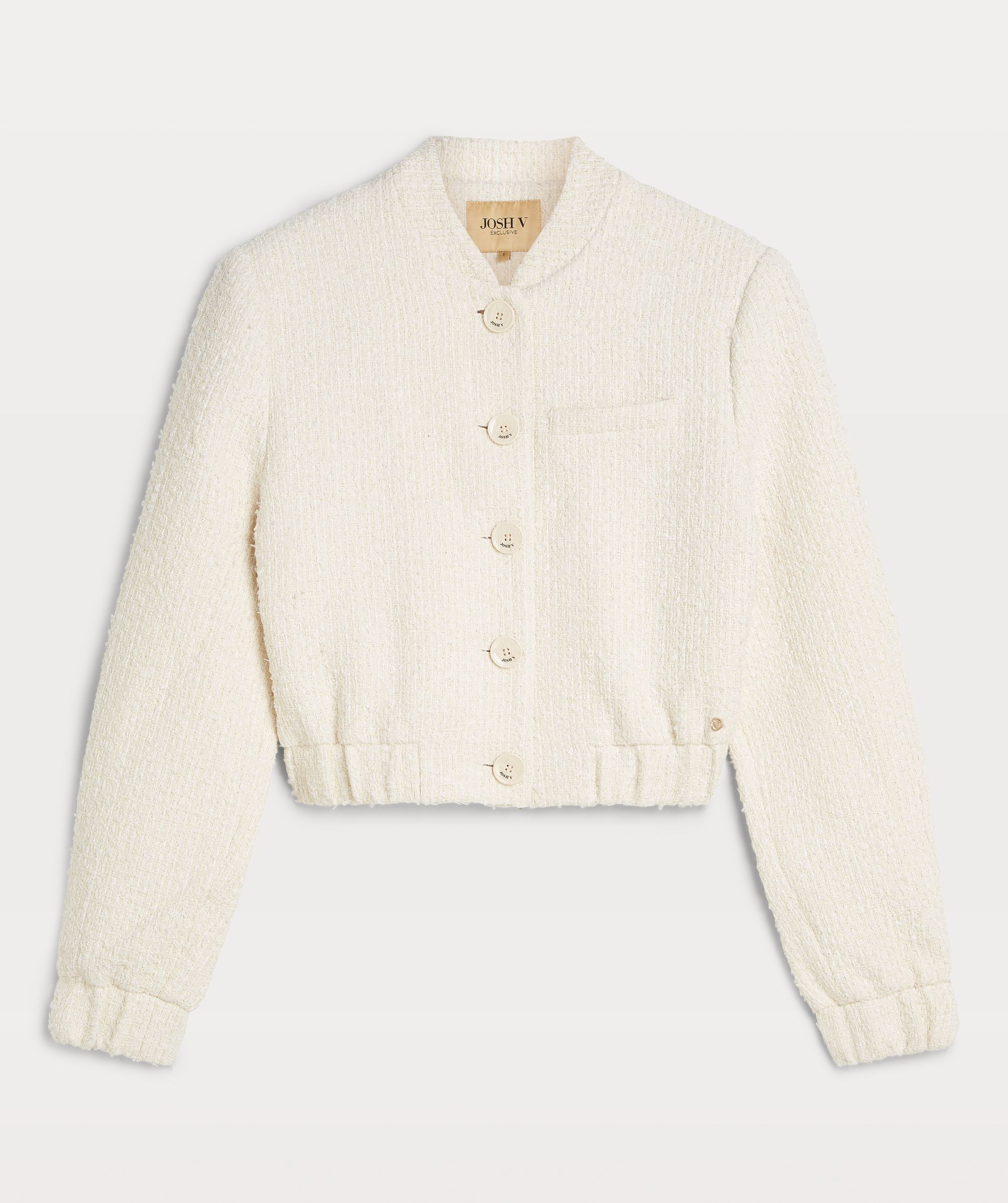 FABIENNE cropped bomber jacket in bouclé with glitter