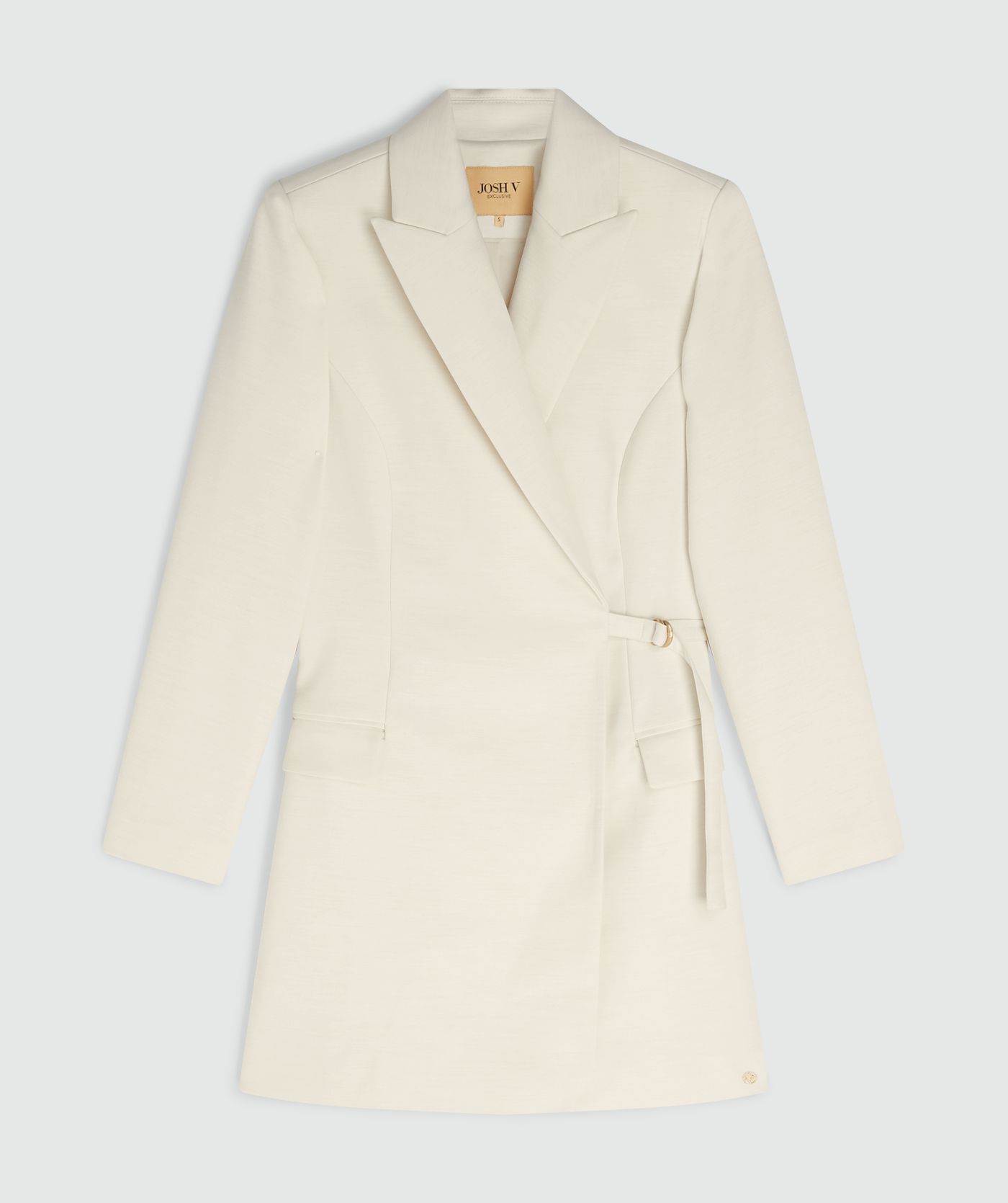 Creme White relaxed fit blazerjurk met verstelbare strap - Josh V