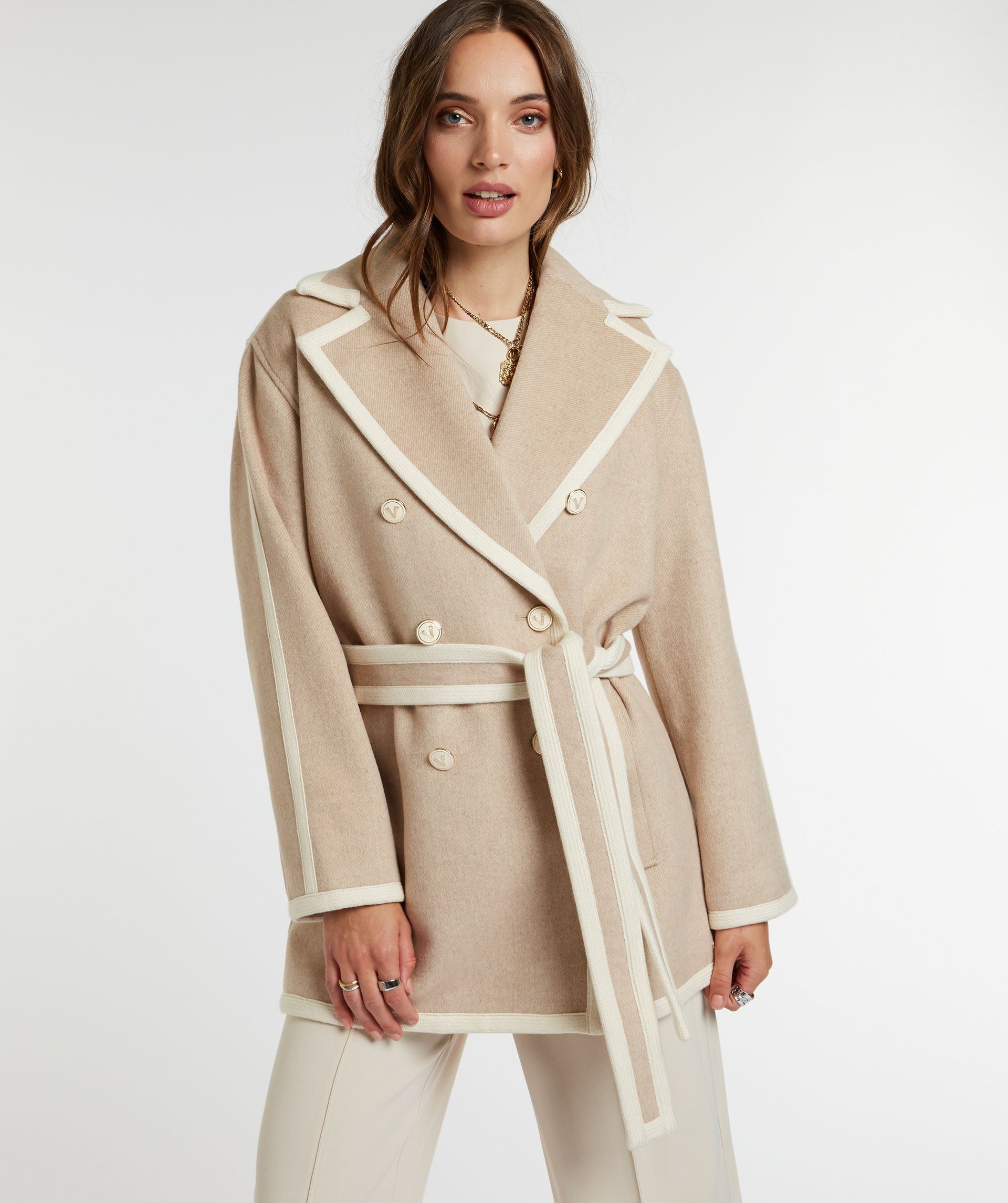 Beige coats sales